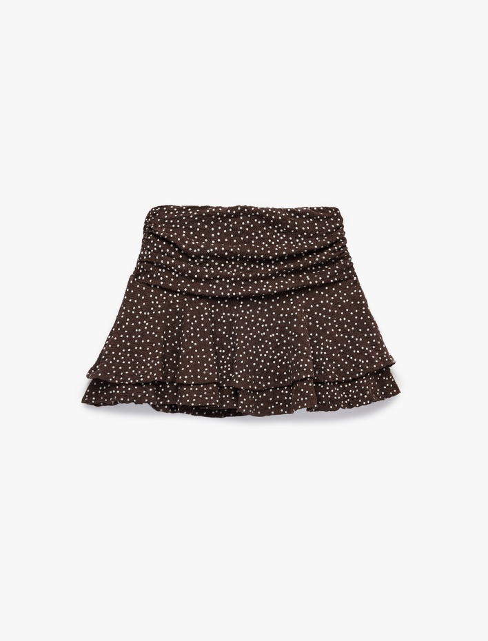  Bürümcük Kumaş Büzgülü Mini Şort Etek