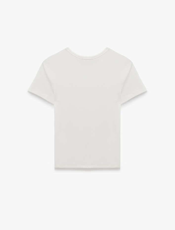 Slim Fit Bisiklet Yaka Kısa Kollu Basic Tişört