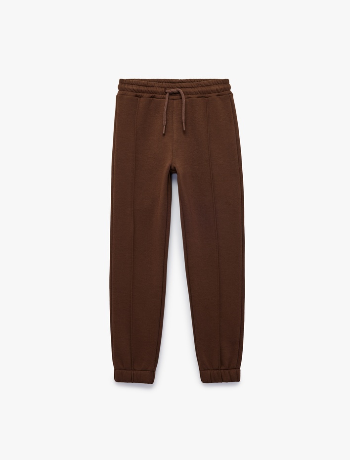 Erkek Çocuk Pamuklu Beli Lastikli Şardonlu Jogger Basic Eşofman Altı