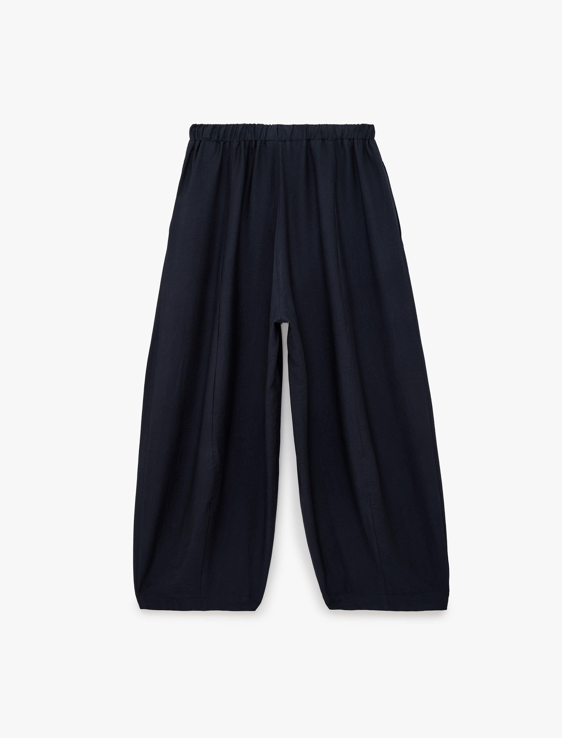   Viskon Kumaş Beli Bağcıklı Loose Fit Cepli Balon Pantolon