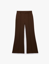 Slim Fit Cepli Nervürlü İspanyol Paça Kumaş Pantolon
