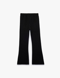 Beli Lastikli Basic İspanyol Paça Pantolon