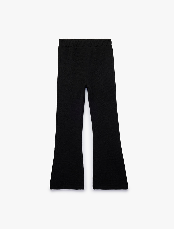 Kız Çocuk Beli Lastikli Basic İspanyol Paça Pantolon