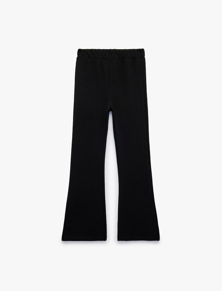 Kız Çocuk Beli Lastikli Basic İspanyol Paça Pantolon