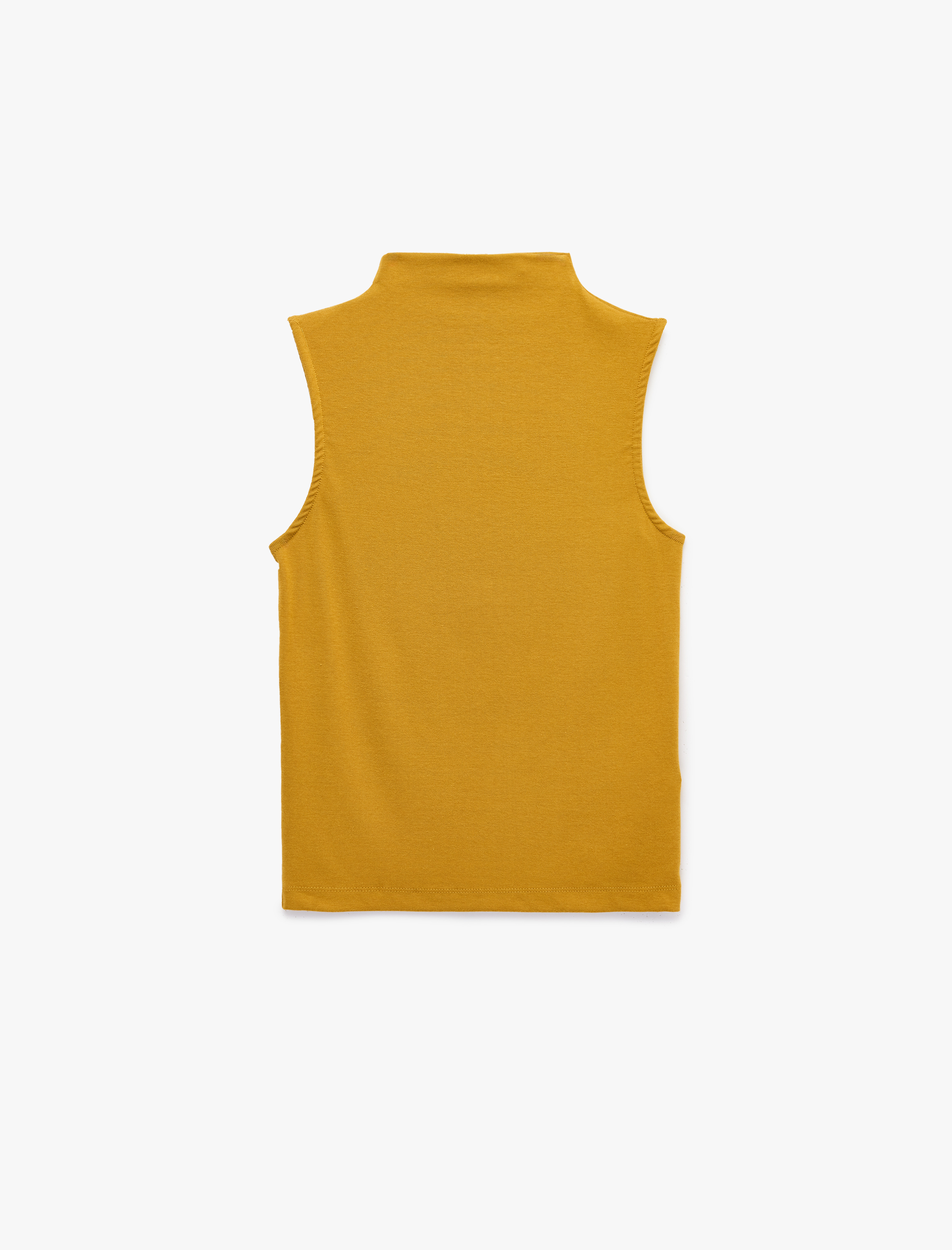   Modal Kumaş Slim Fit Dik Yaka Kolsuz Tişört