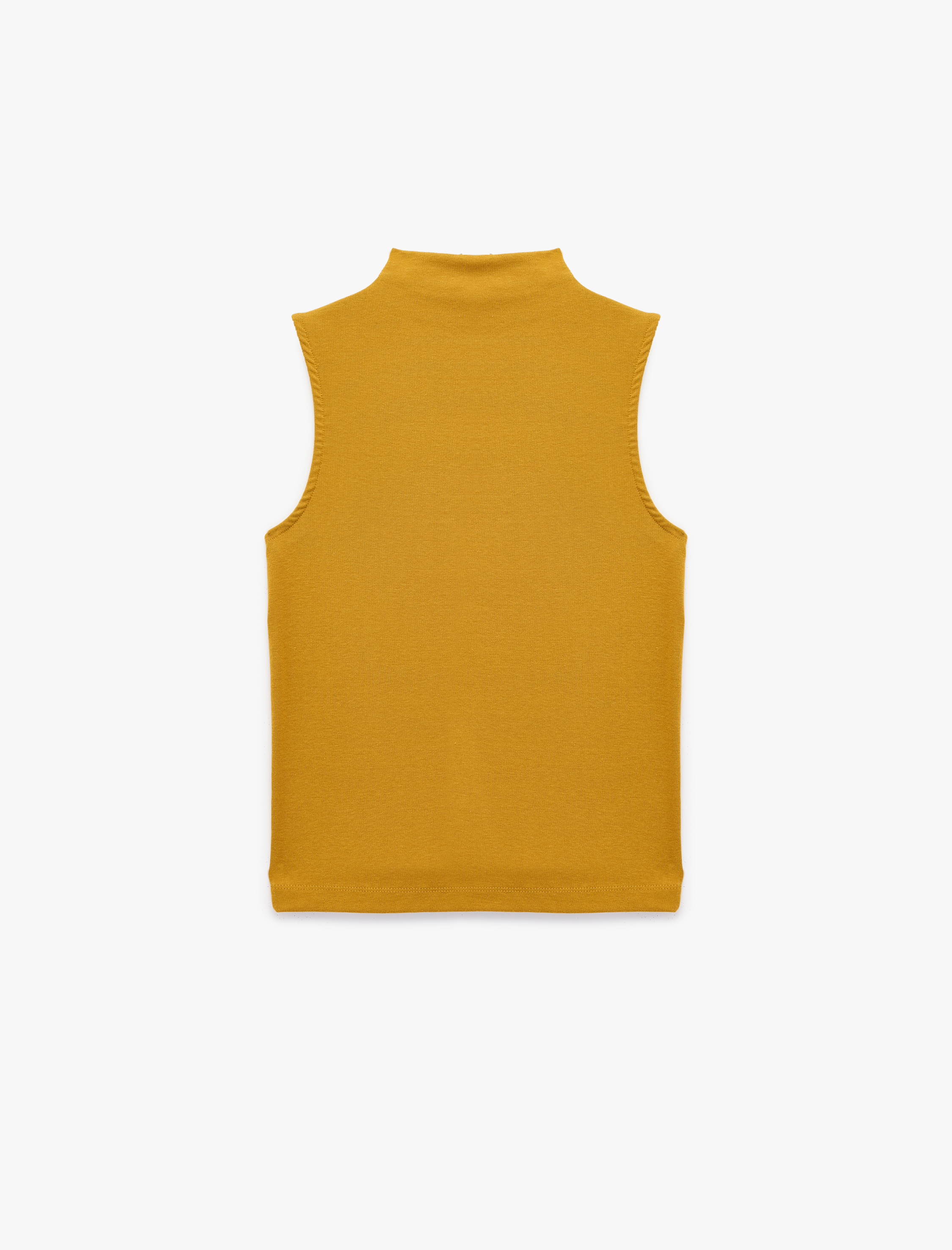   Modal Kumaş Slim Fit Dik Yaka Kolsuz Tişört