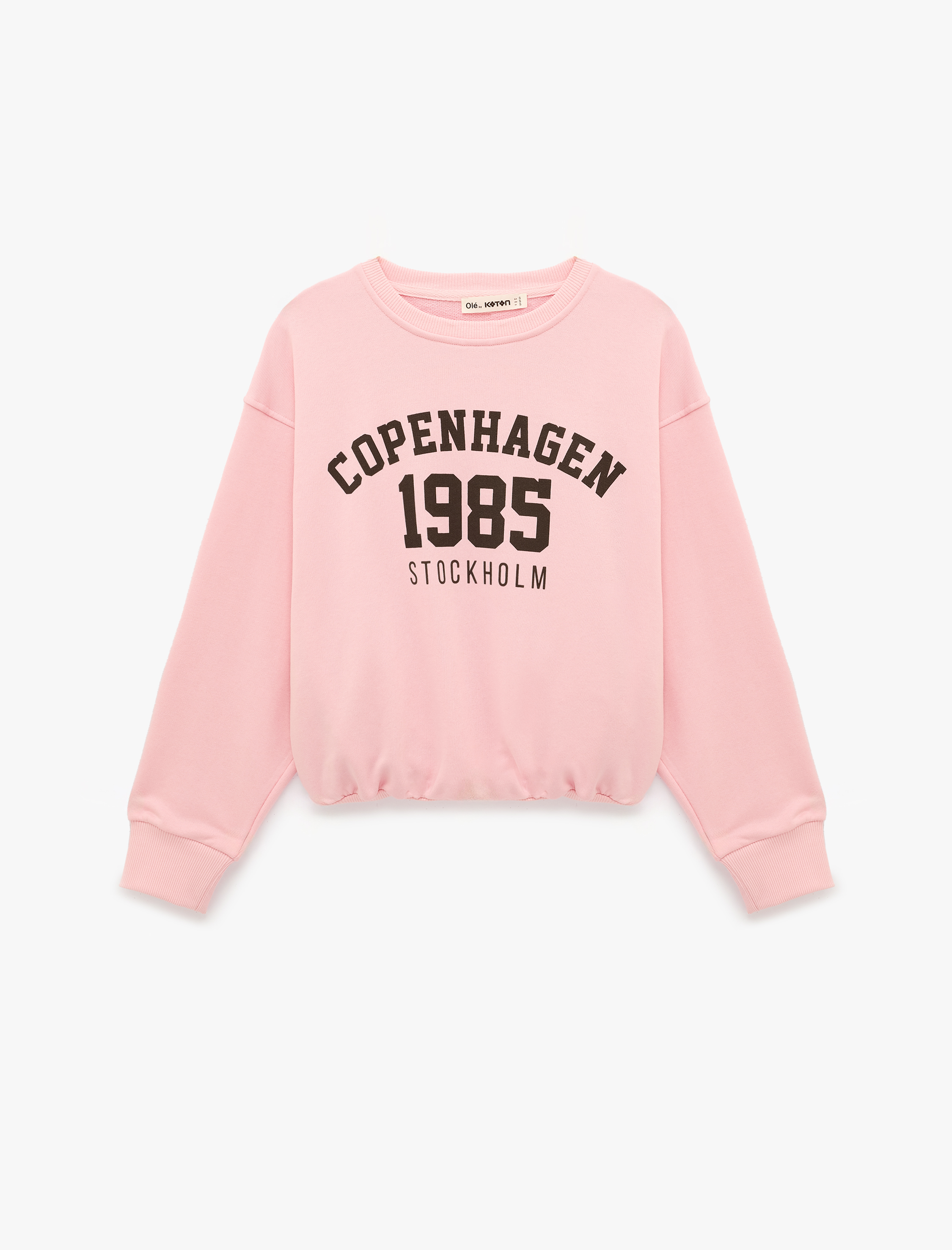  Şardonlu Uzun Kollu Bisiklet Yaka Sweatshirt