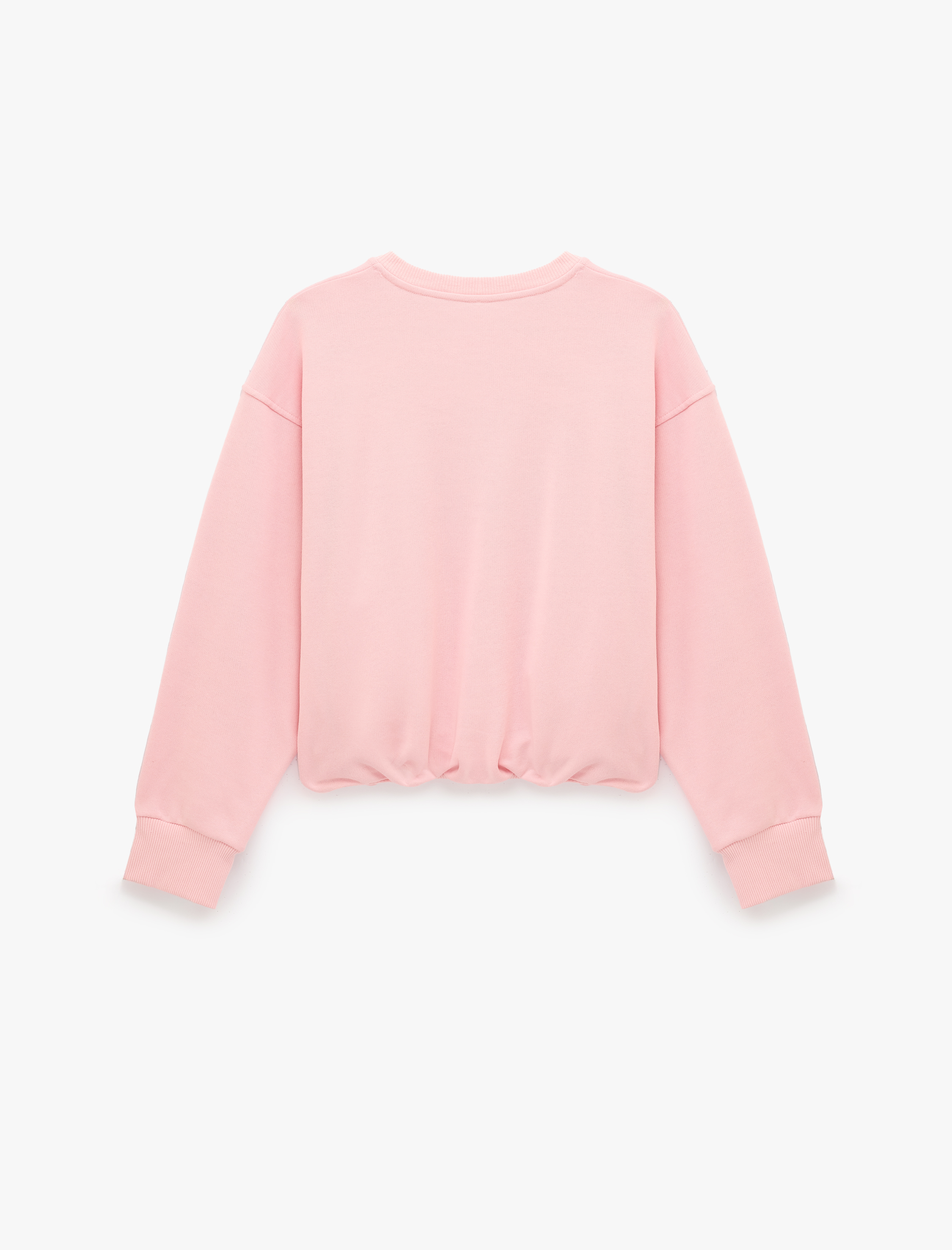   Şardonlu Uzun Kollu Bisiklet Yaka Sweatshirt