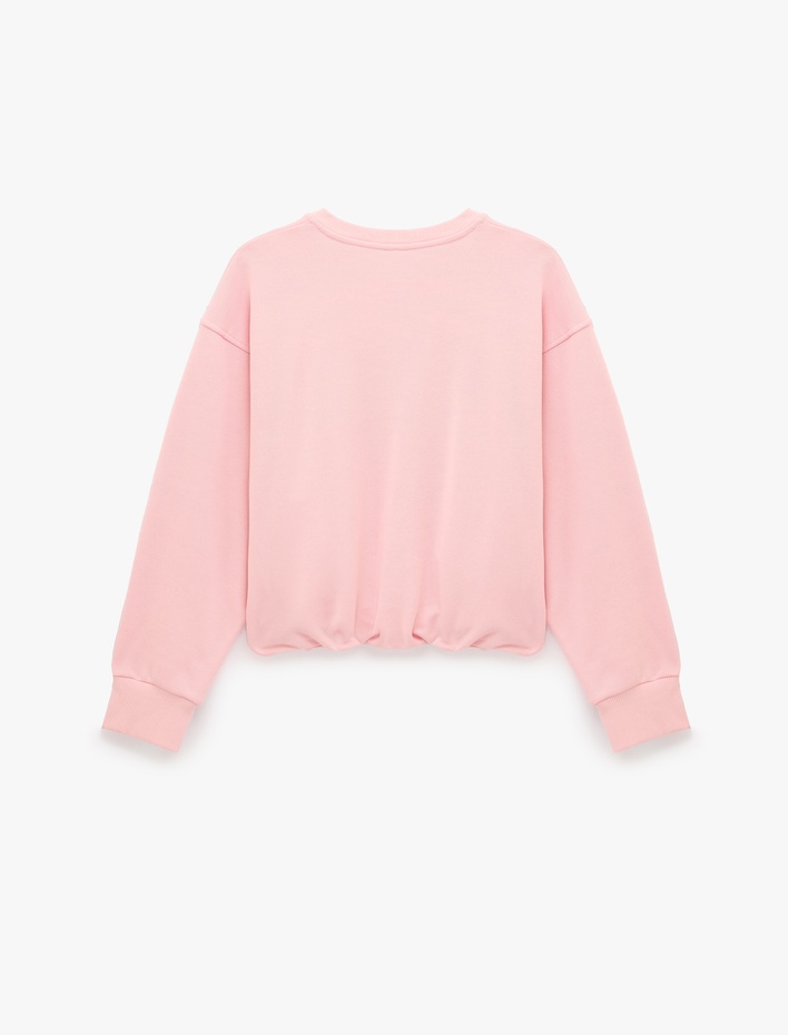  Şardonlu Uzun Kollu Bisiklet Yaka Sweatshirt