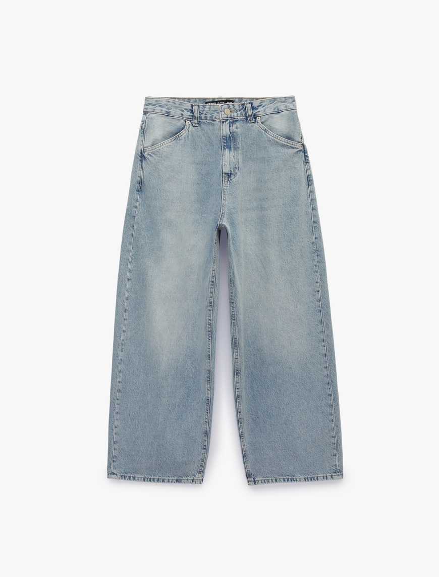 Koton Erkek Bol Normal Bel Pamuklu Super Baggy Jean Pantolon