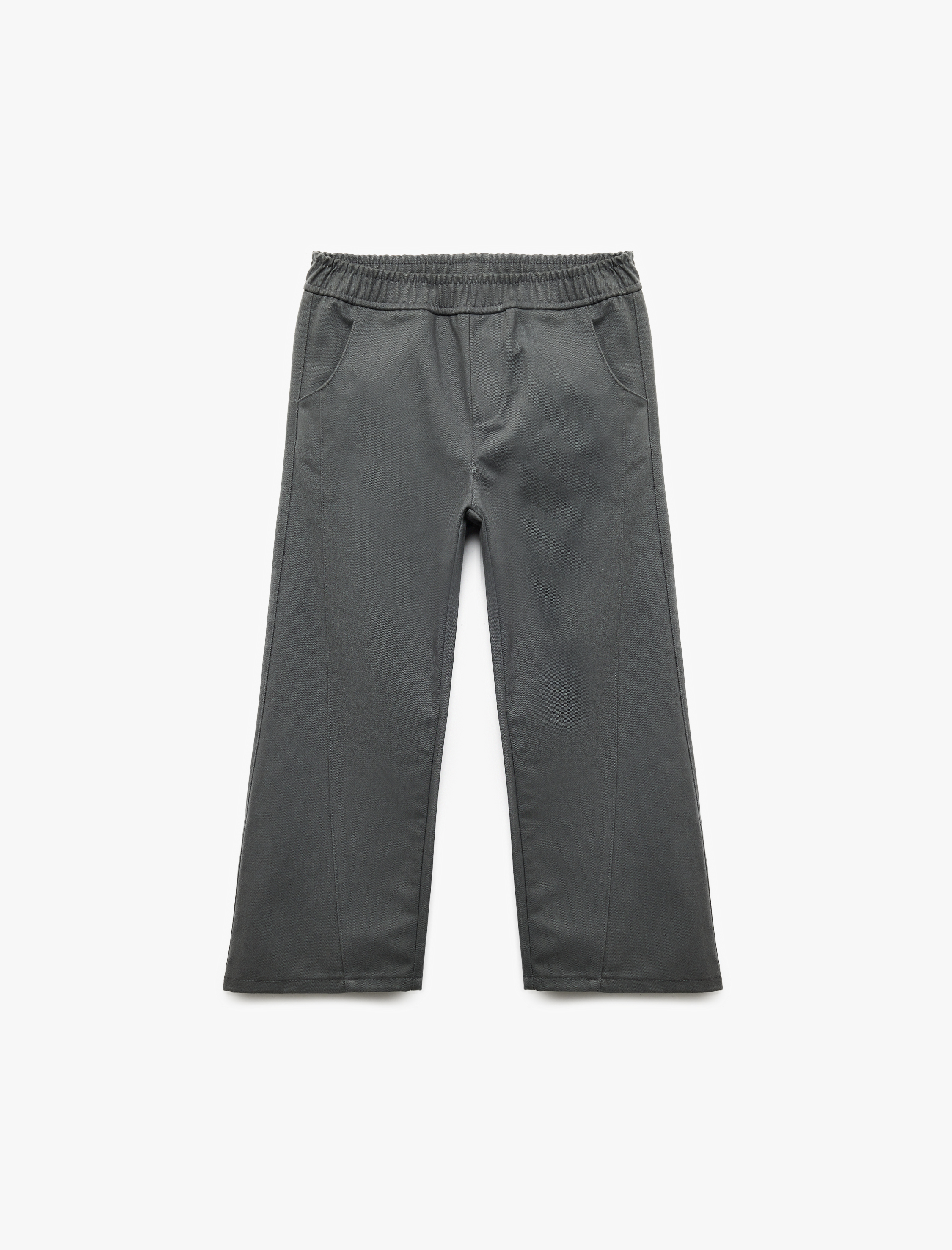  Erkek Çocuk Pamuklu Beli Bağcıklı Bol Kesim Gabardin Pantolon