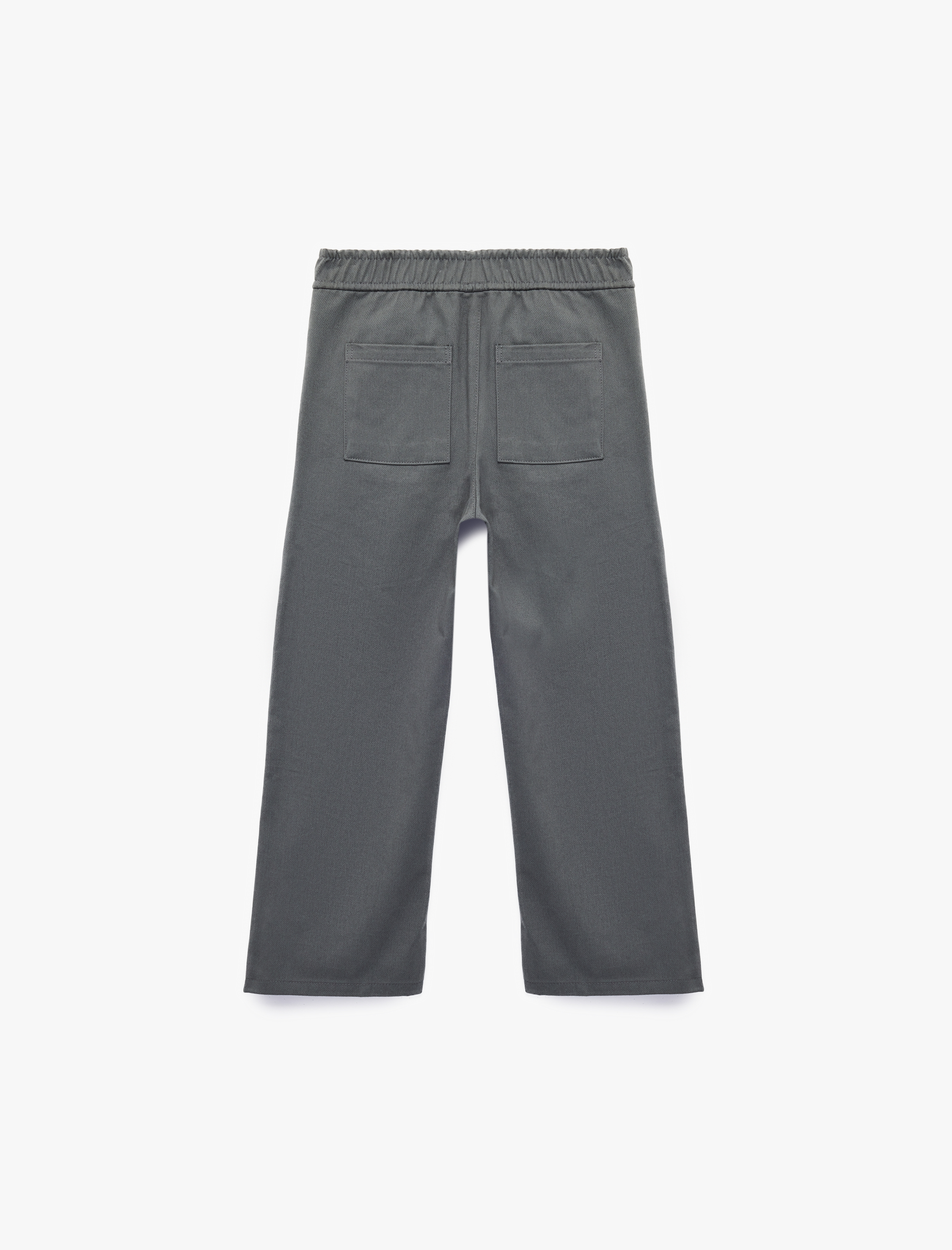  Erkek Çocuk Pamuklu Beli Bağcıklı Bol Kesim Gabardin Pantolon