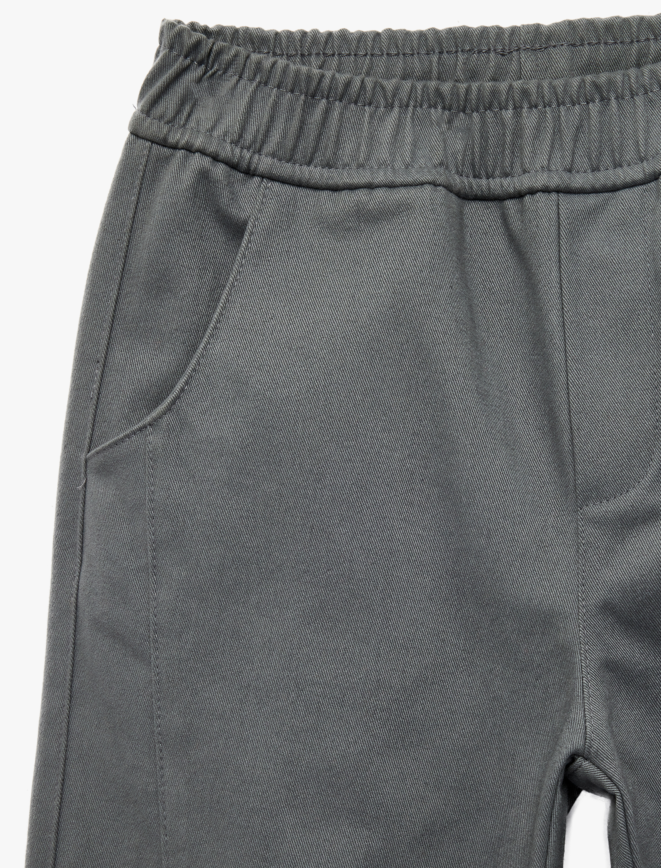  Erkek Çocuk Pamuklu Beli Bağcıklı Bol Kesim Gabardin Pantolon