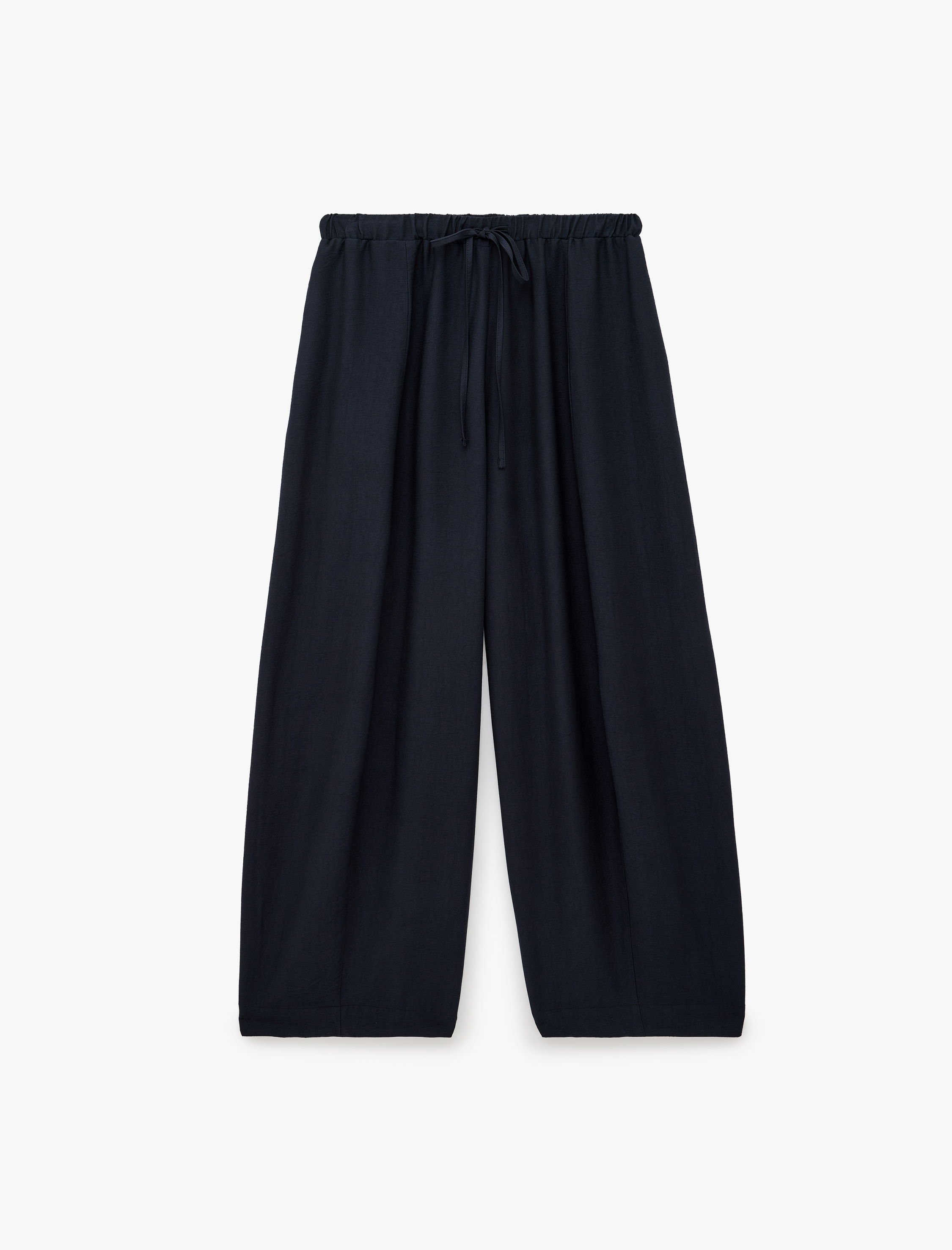   Viskon Kumaş Beli Bağcıklı Loose Fit Cepli Balon Pantolon