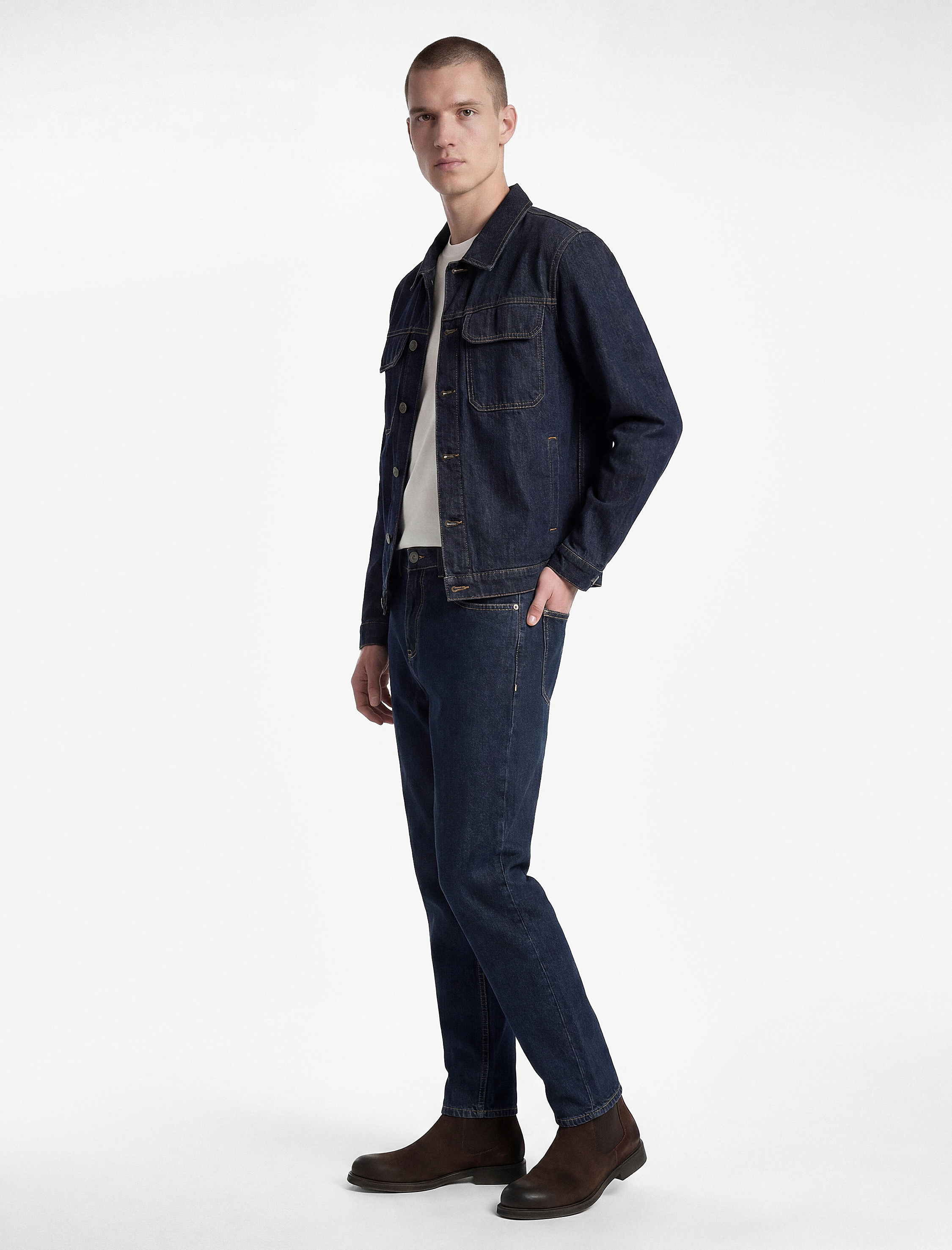   Pamuklu Normal Bel Tapered Fit Jean Pantolon