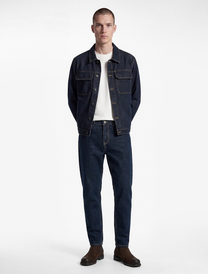  Pamuklu Normal Bel Tapered Fit Jean Pantolon