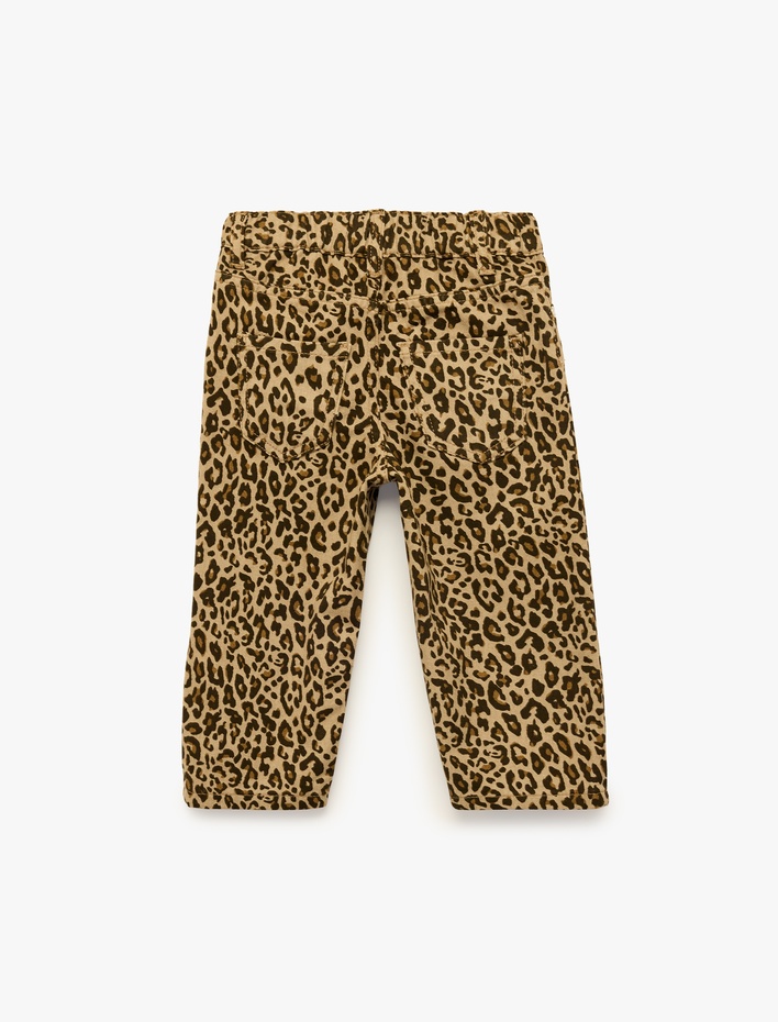 Kız Bebek Leopar Desenli Bol Kesim Pamuklu Pantolon