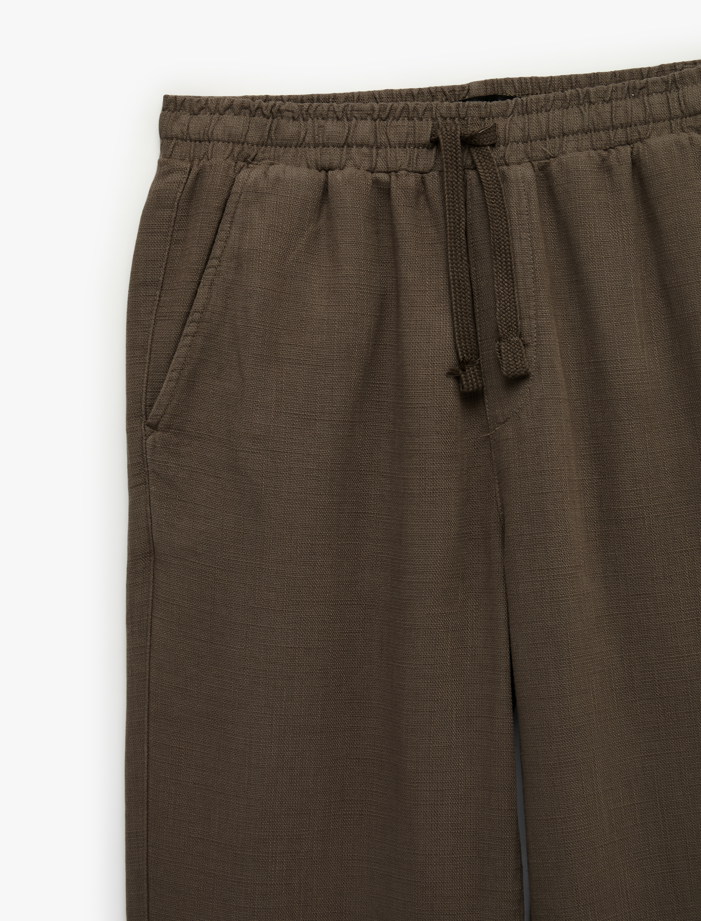   Pamuklu Cepli Beli Bağcıklı Pantolon