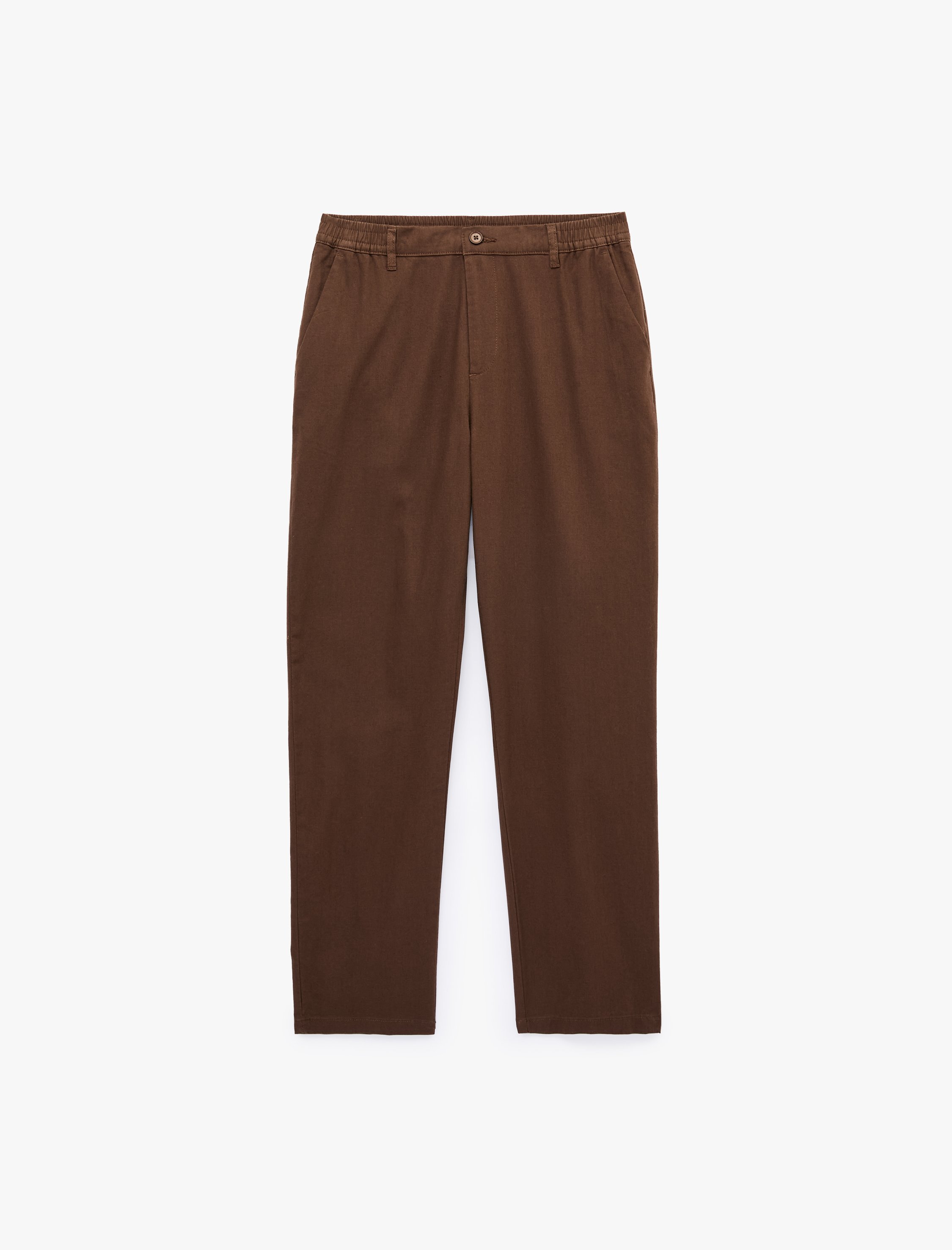   Cepli Beli Lastikli Keten Karışımlı Slim Fit Pantolon