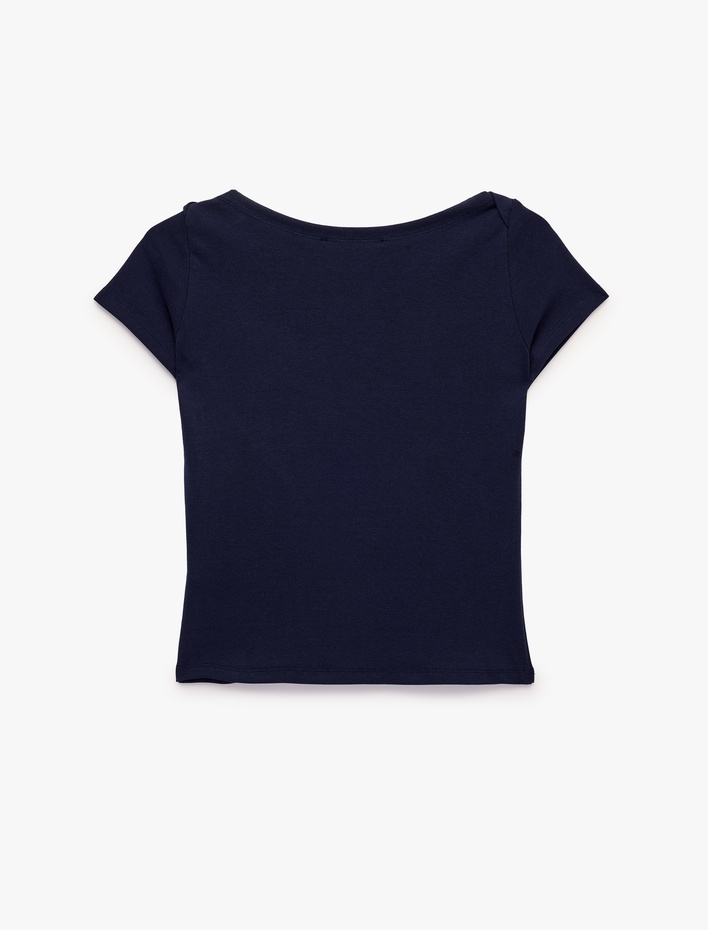  Pamuklu Kısa Kollu Hakim Yaka Slim Fit Tişört
