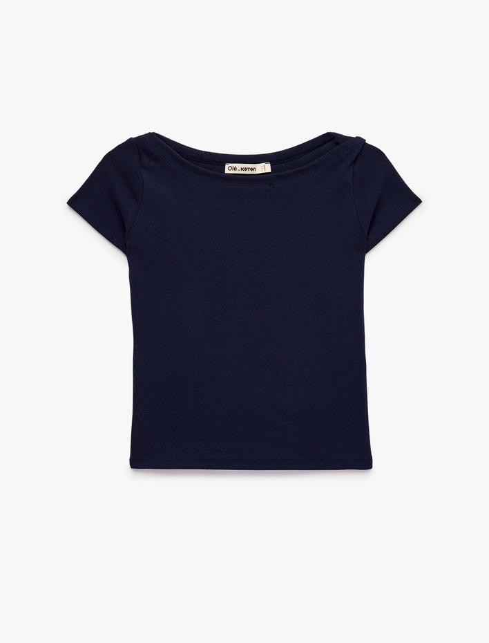  Pamuklu Kısa Kollu Hakim Yaka Slim Fit Tişört