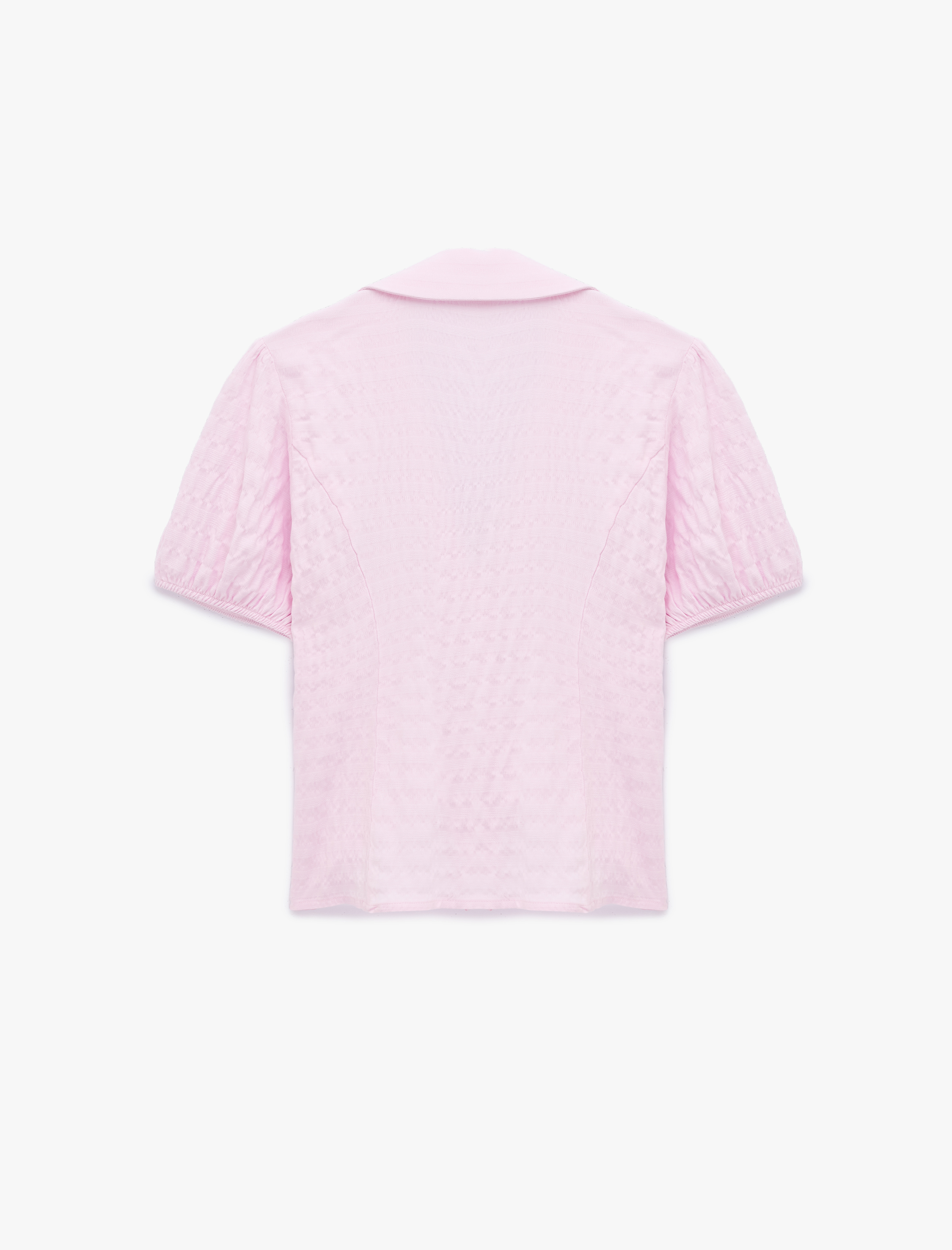   V Yaka Balon Kollu Viskon Slim Fit Gömlek