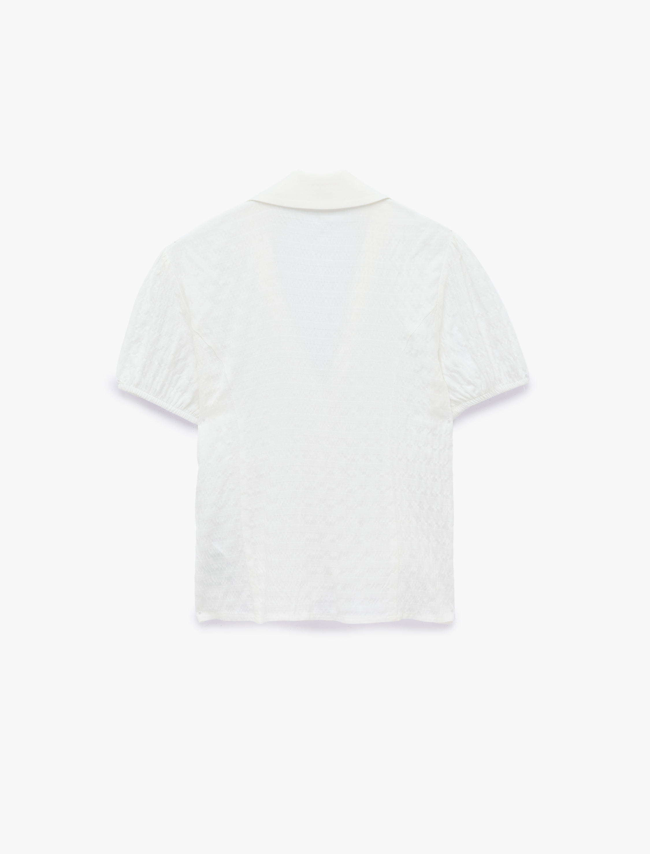   V Yaka Balon Kollu Viskon Slim Fit Gömlek