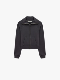 Pamuklu Uzun Kollu Cep Detaylı Slim Fit Fermuarlı Sweatshirt