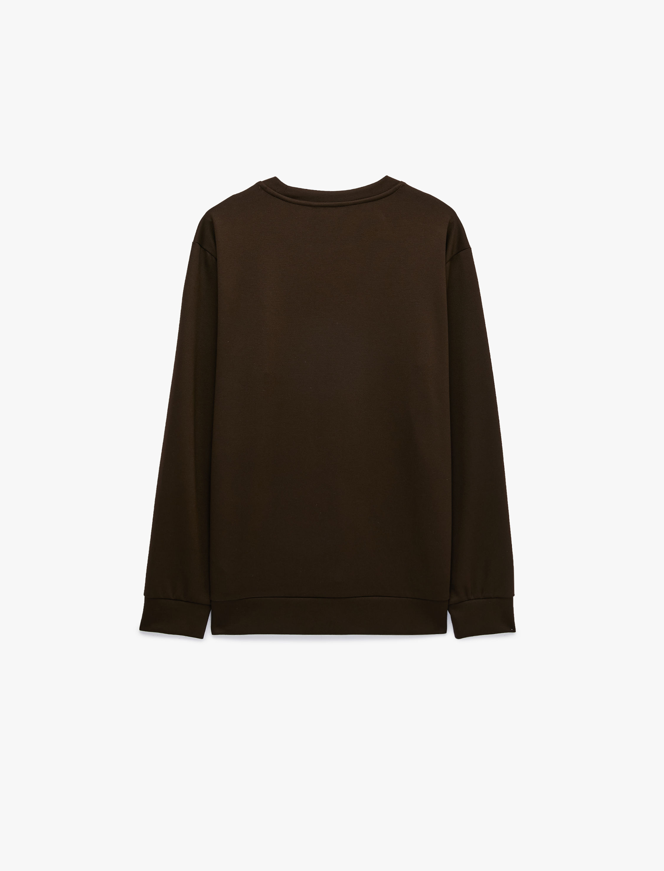   Viskon Karışımlı Uzun Kollu Bisiklet Yaka Basic Sweatshirt