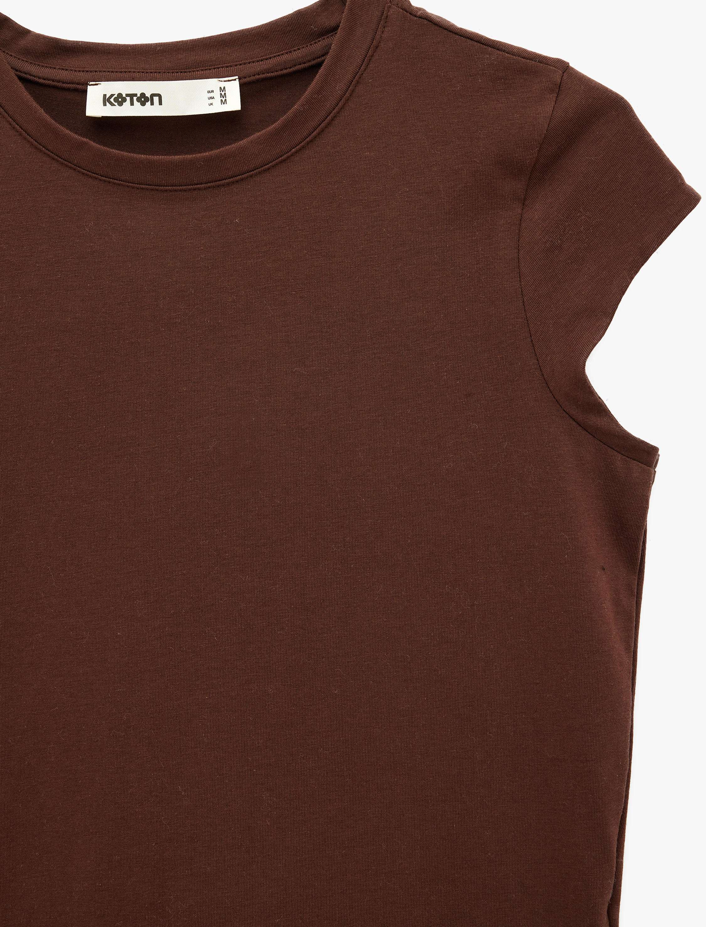   Pamuklu Regular Fit Kap Kollu Bisiklet Yaka Basic Tişört