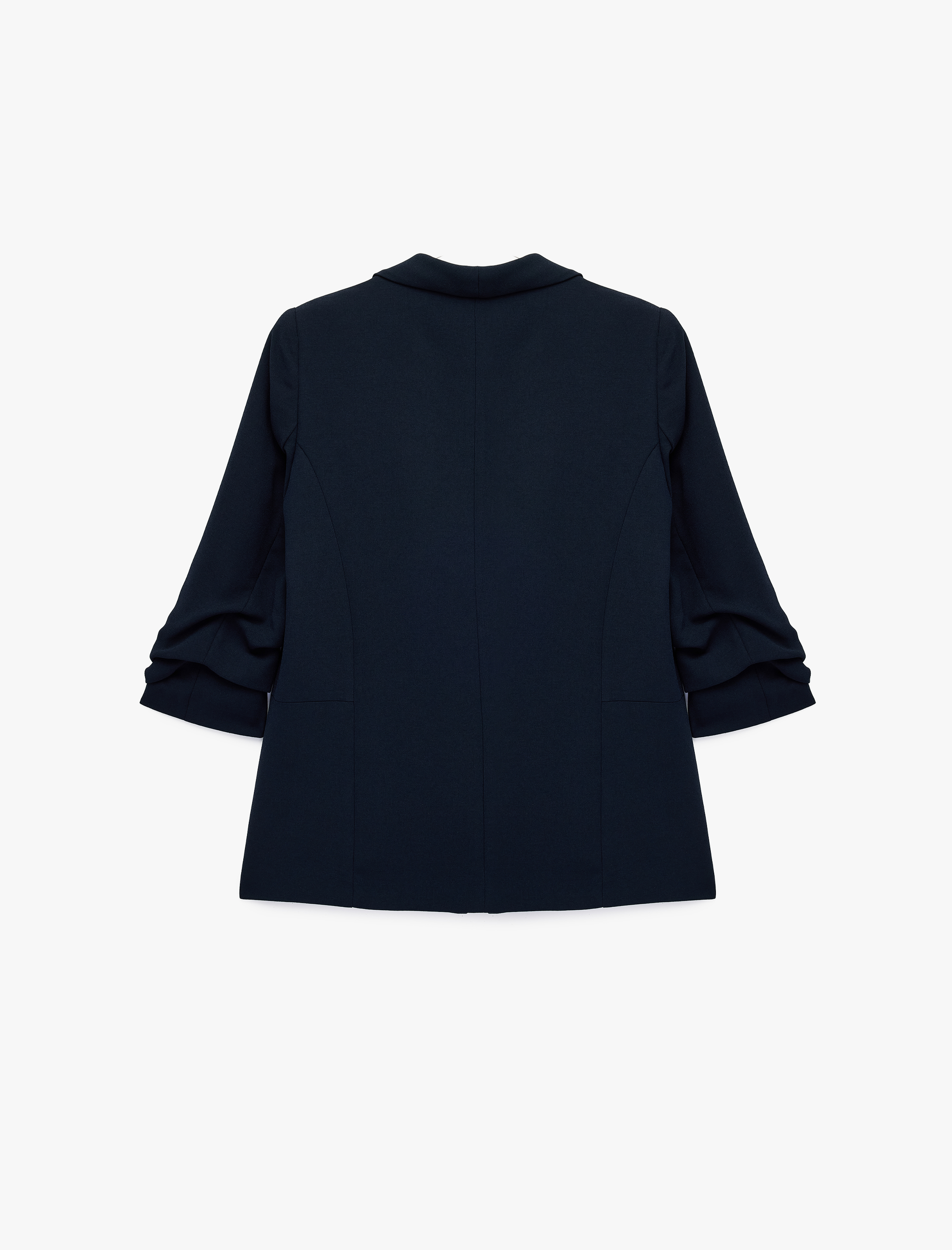   Krep Kumaş Şal Yaka 3/4 Kollu Blazer Ceket