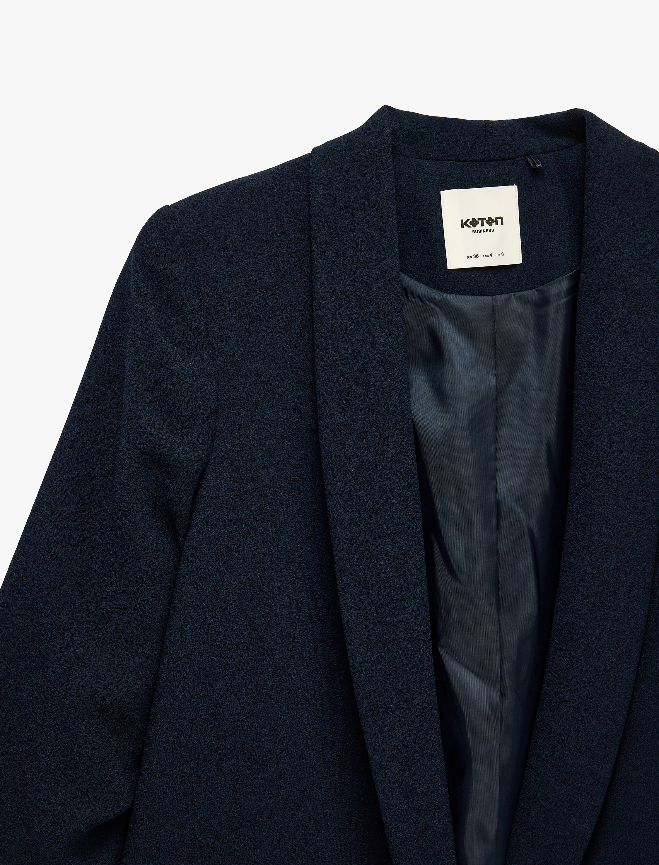   Krep Kumaş Şal Yaka 3/4 Kollu Blazer Ceket