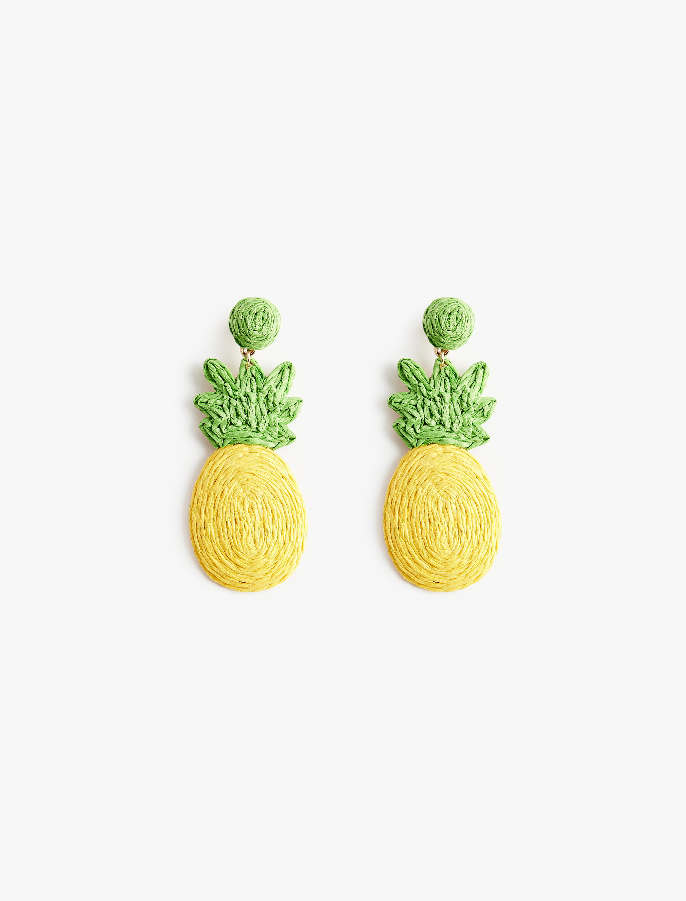  Kadın Sallantılı Hasır Ananas Küpe - Koton X Sibil Çetinkaya