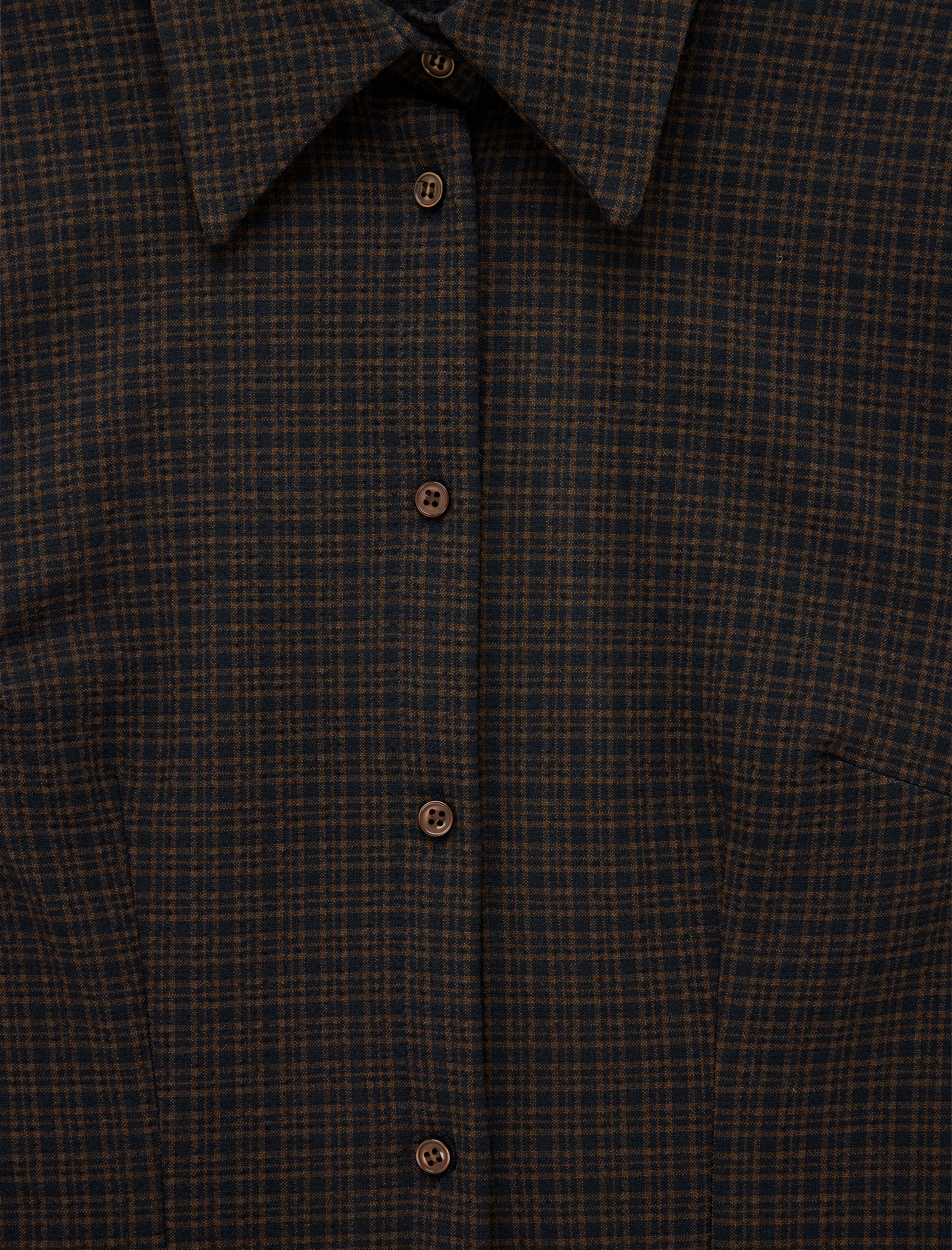   Düğmeli Uzun Kollu Slim Fit Ekose Gömlek