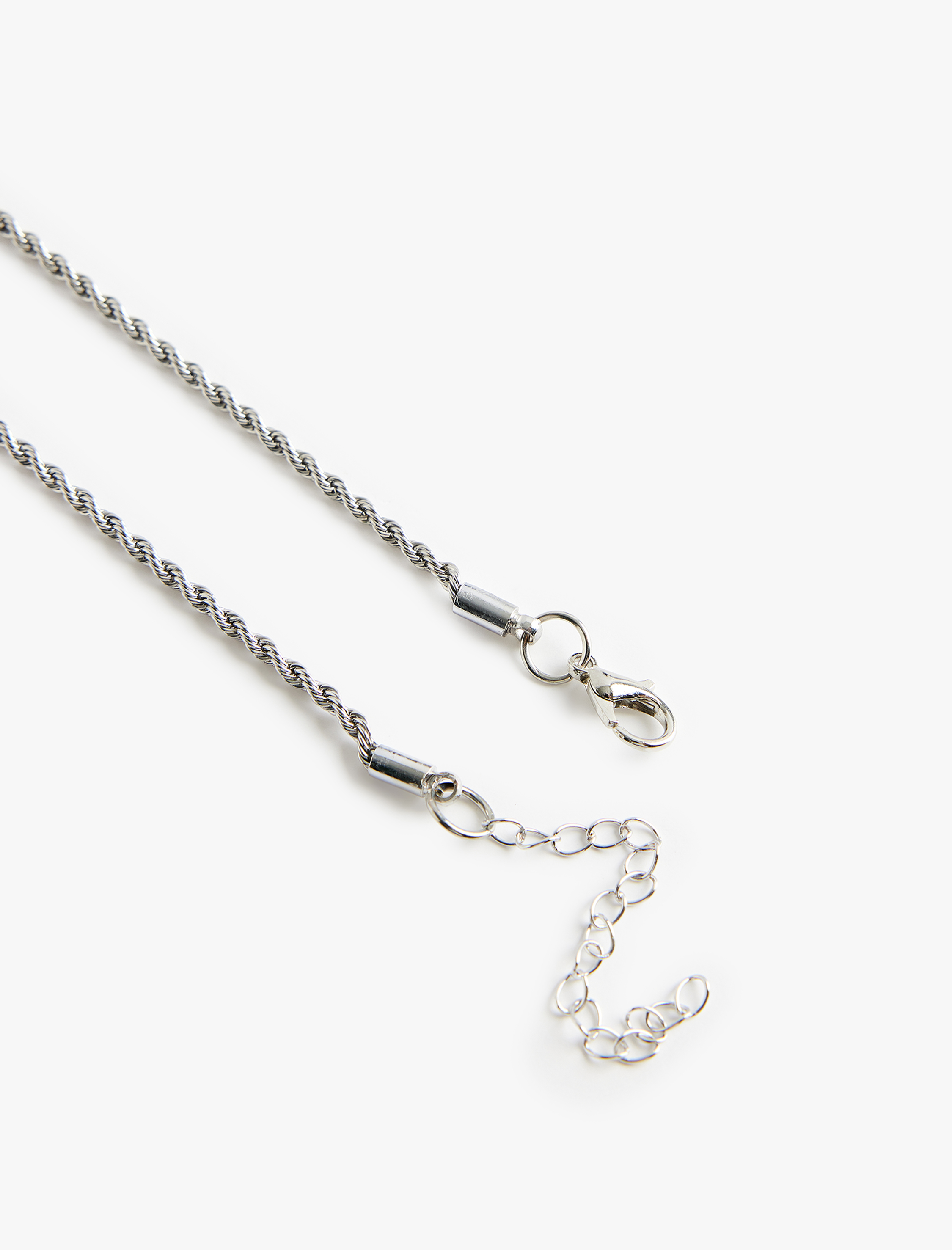  Erkek Dokulu Charm Detaylı Kolye