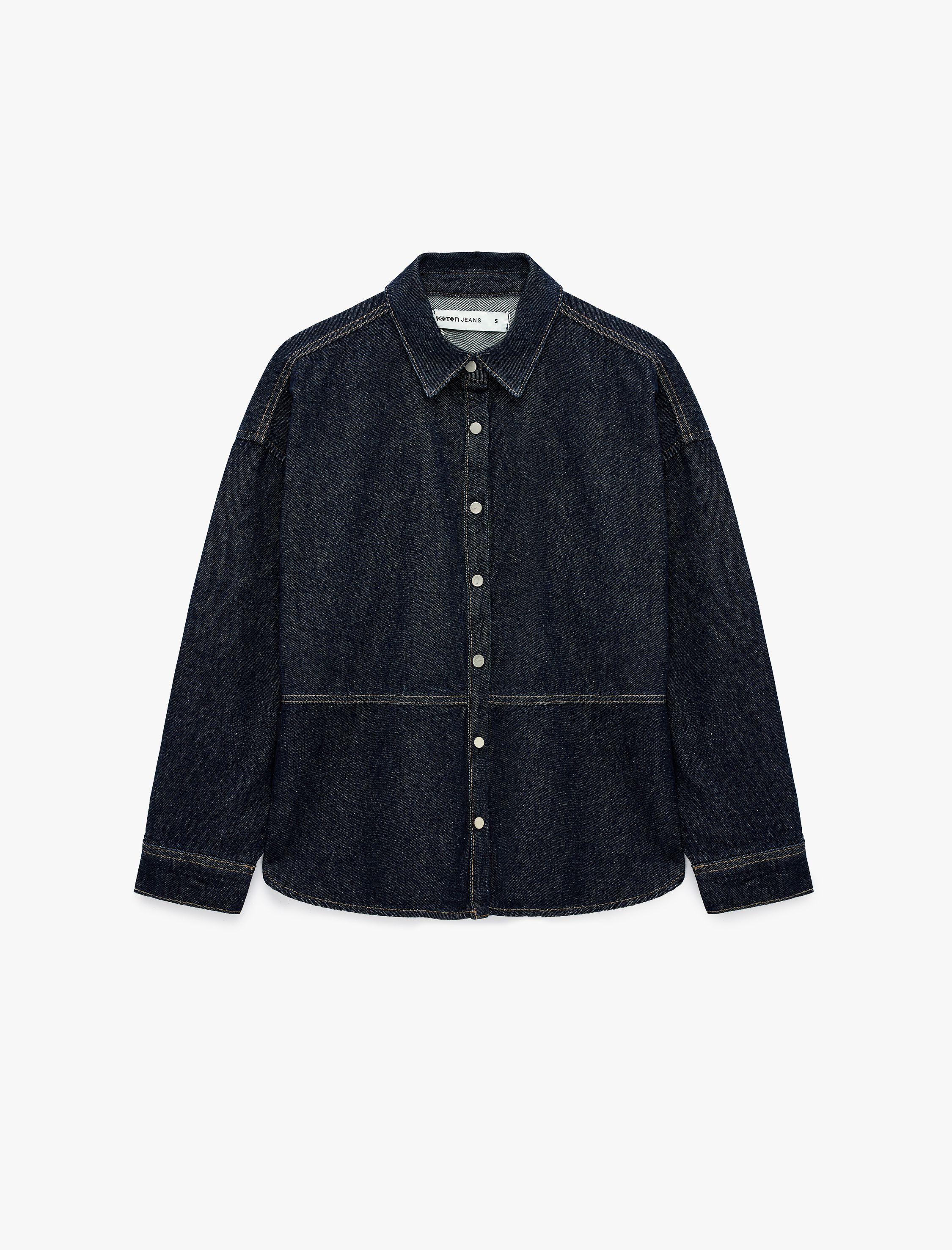   Pamuklu Klasik Yaka Uzun Kollu Denim Gömlek