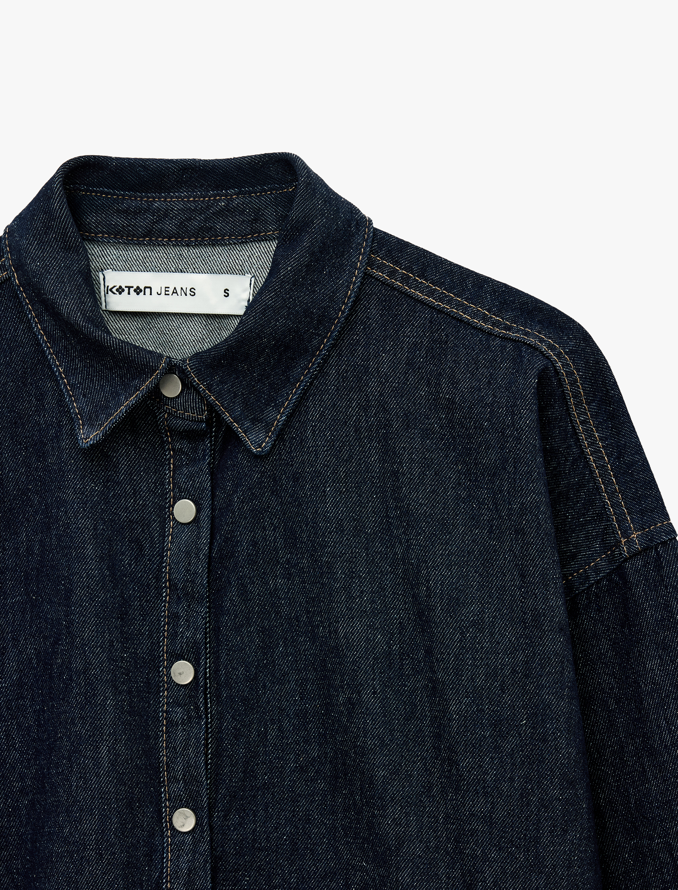   Pamuklu Klasik Yaka Uzun Kollu Denim Gömlek