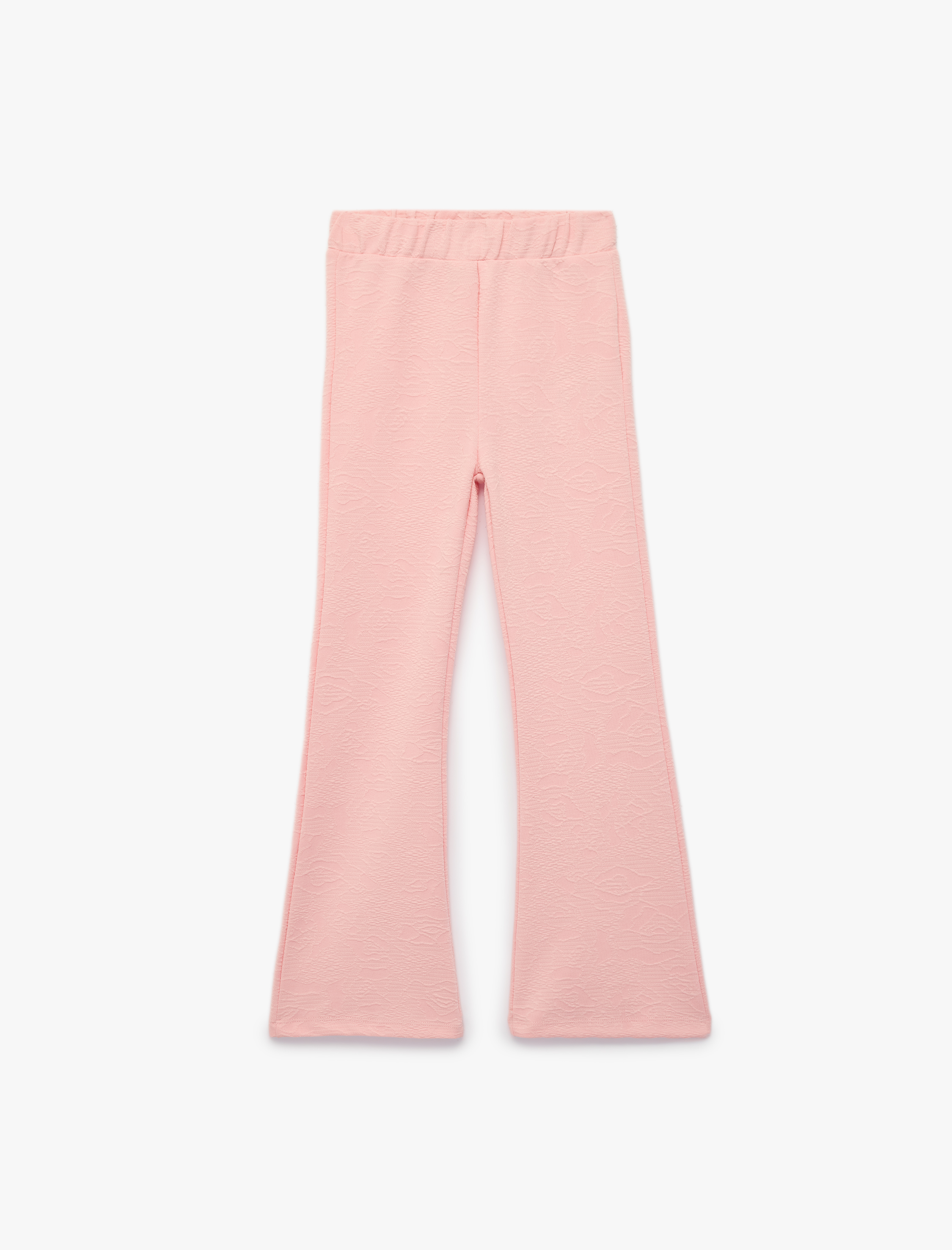 Kız Çocuk Beli Lastikli Basic İspanyol Paça Pantolon