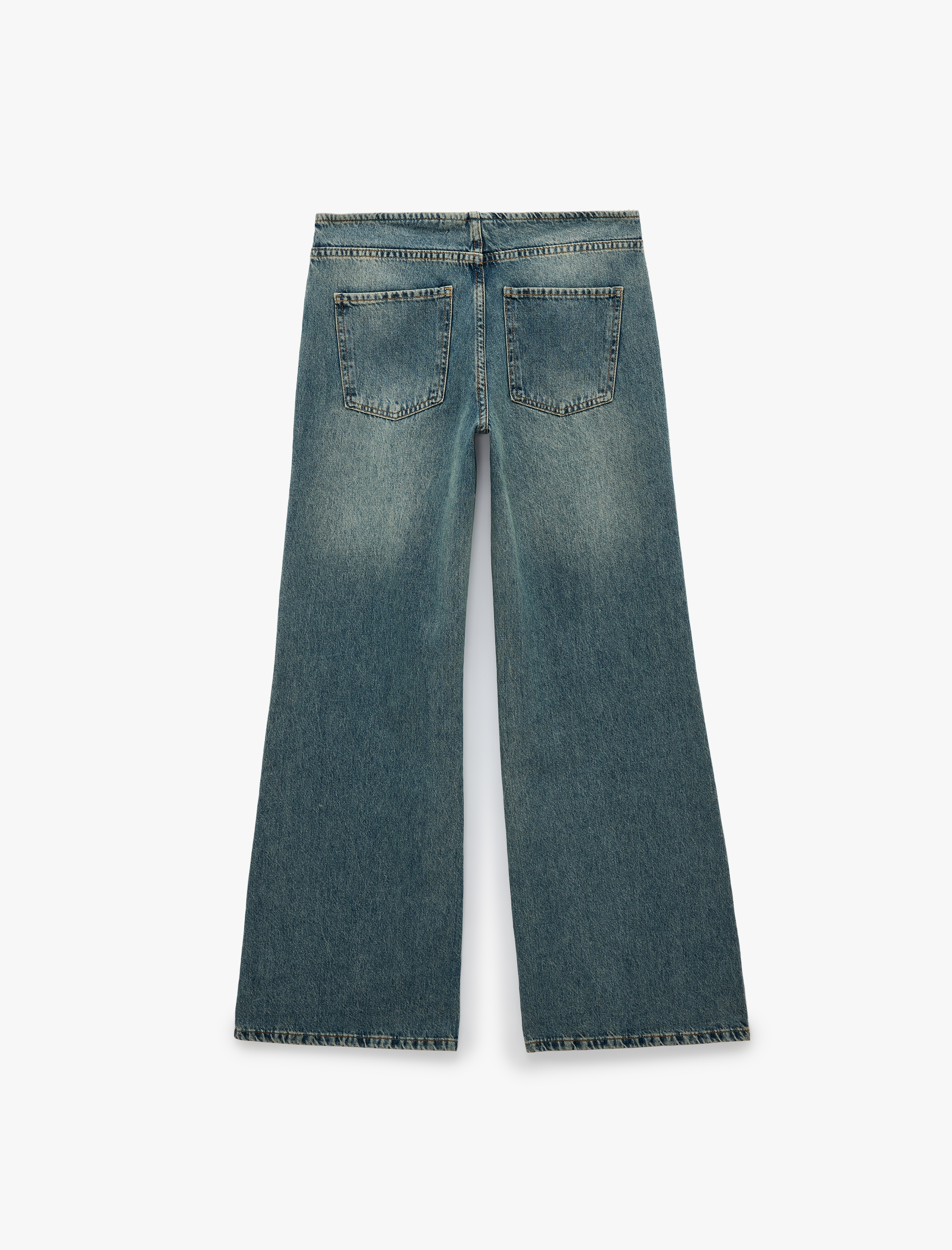   Pamuklu Regular Fit Düğmeli İspanyol Paça Pantolon