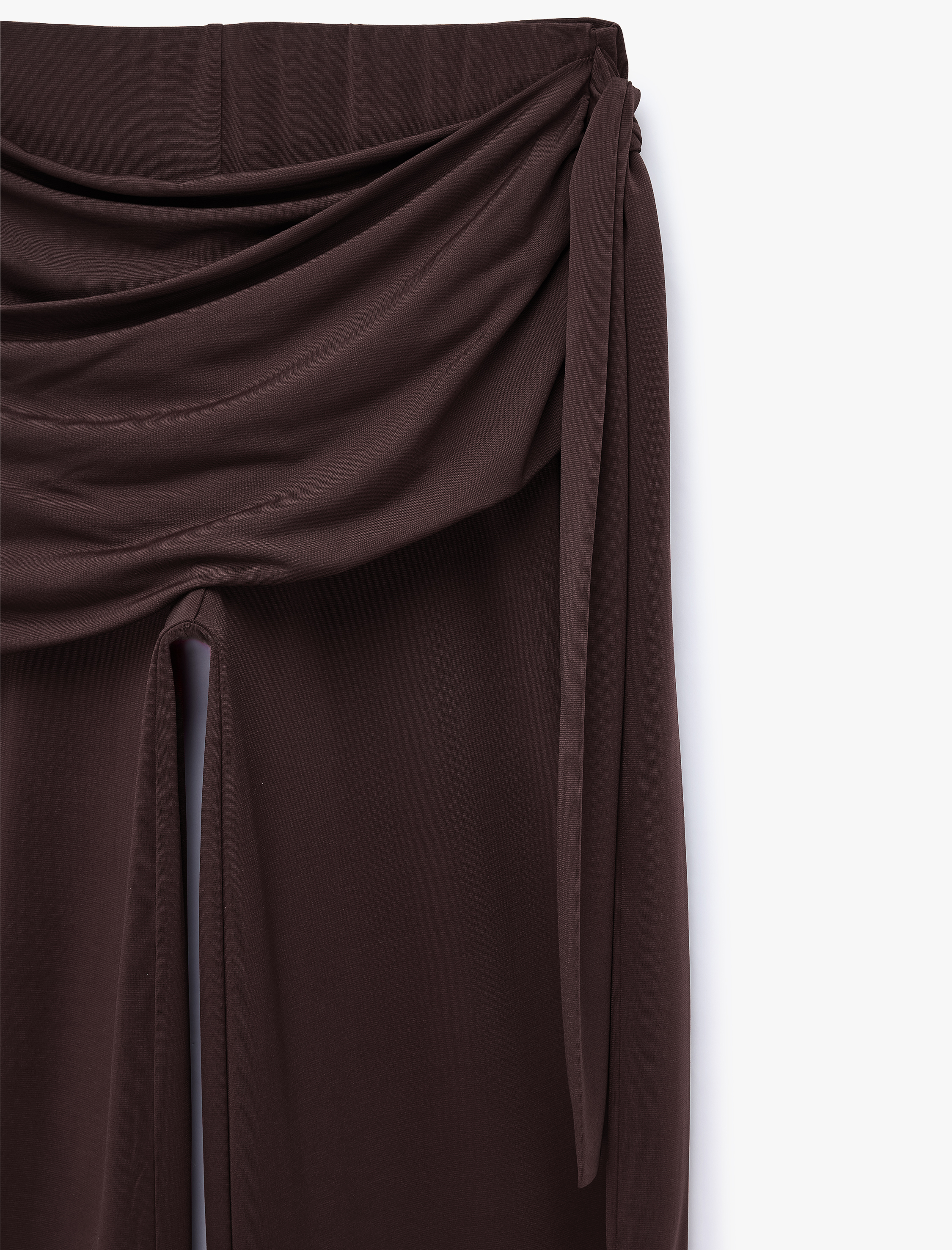   Bağlama Detaylı Geniş Paça Pantolon