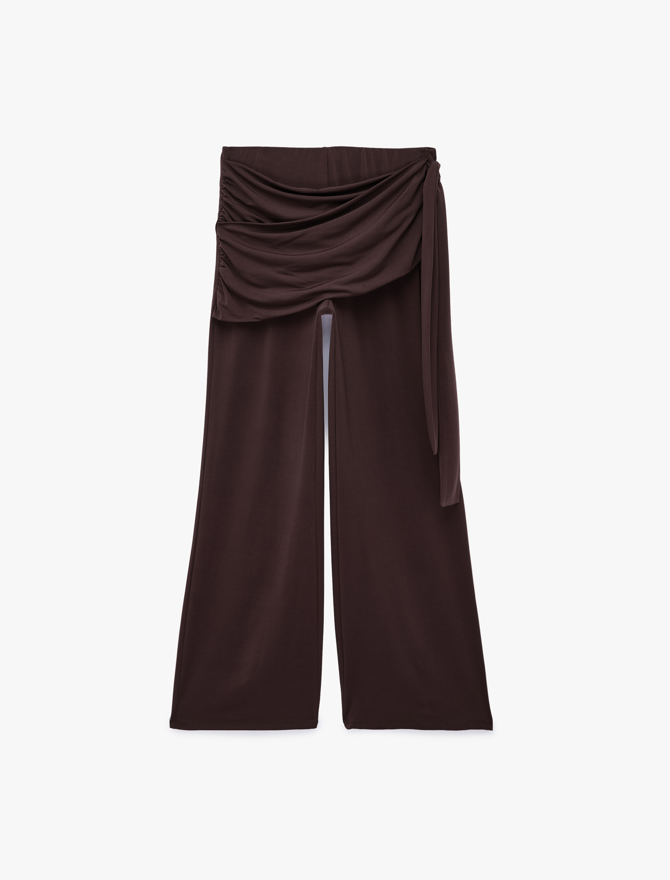   Bağlama Detaylı Geniş Paça Pantolon