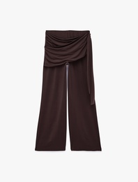 Bağlama Detaylı Geniş Paça Pantolon