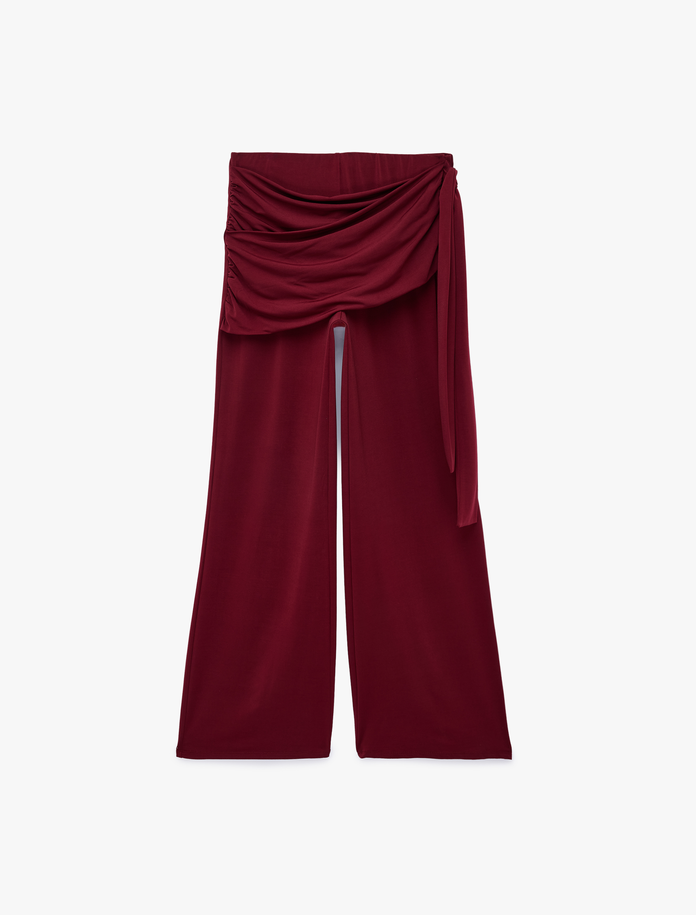   Bağlama Detaylı Geniş Paça Pantolon