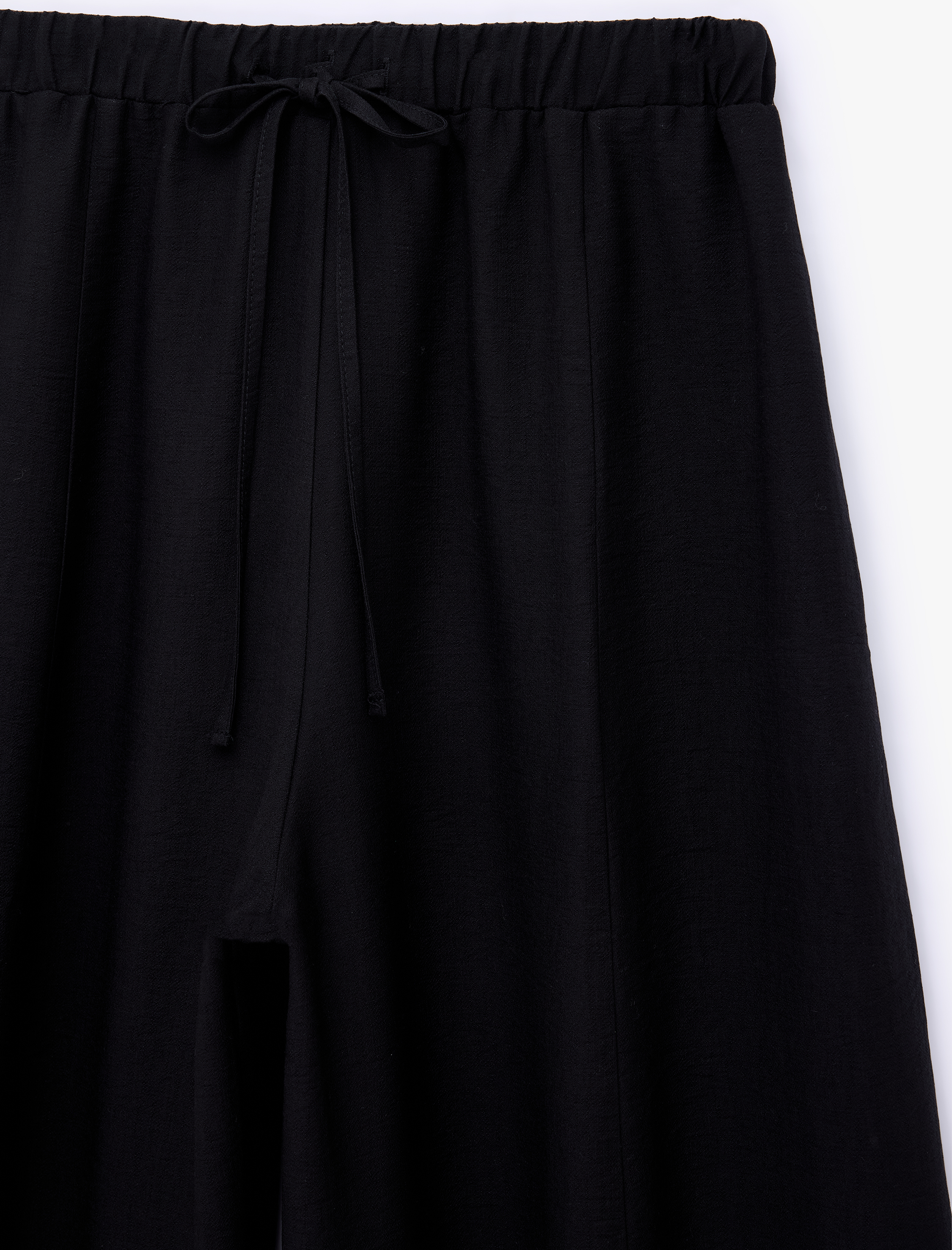   Viskon Kumaş Beli Bağcıklı Loose Fit Cepli Balon Pantolon