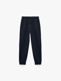 Beli Lastikli Cepli Basic Jogger Eşofman Altı