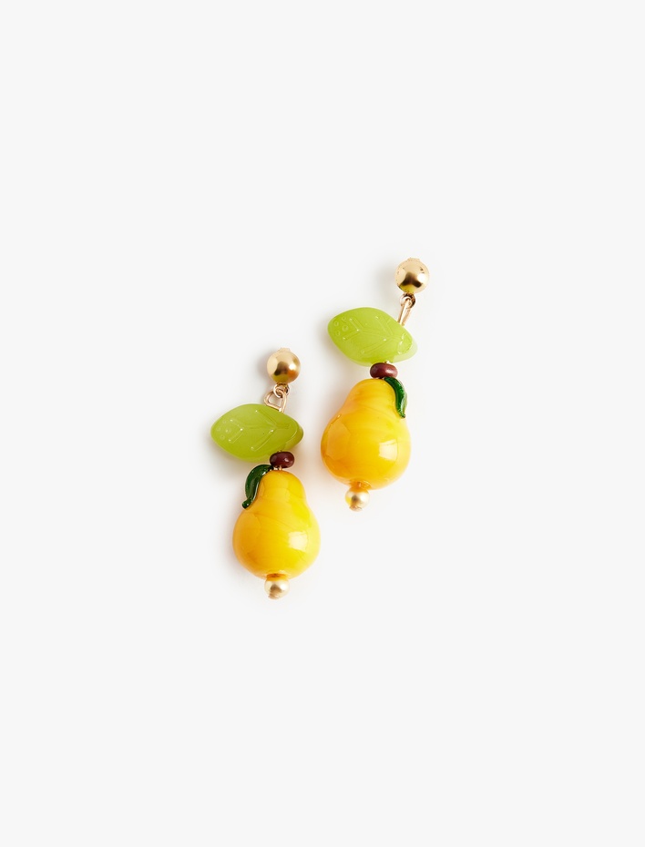 Kadın Çok Renkli Sallantılı Meyve Küpe