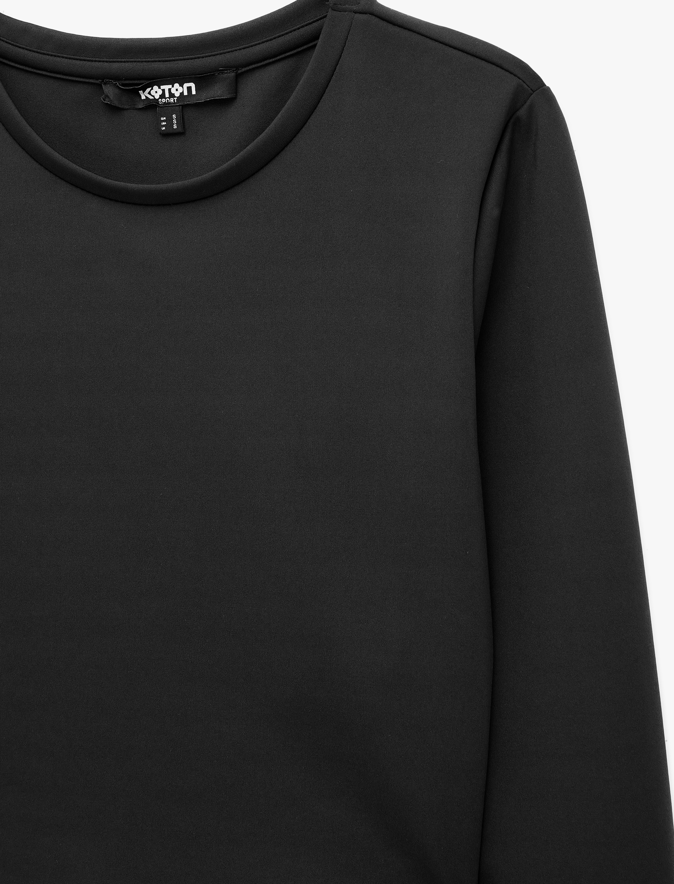   Slim Fit Bisiklet Yaka Uzun Kollu Crop Spor Tişört