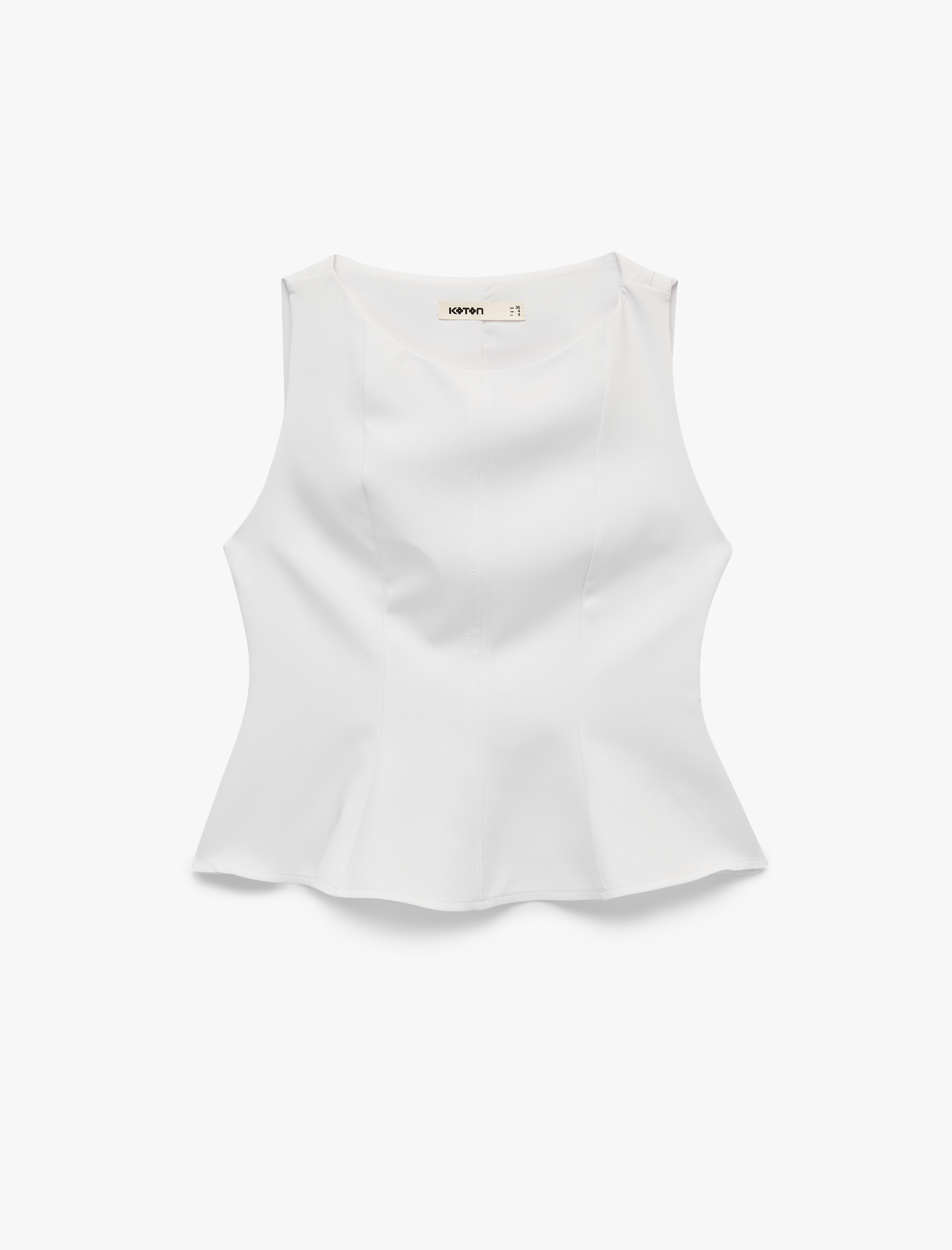   Bisiklet Yaka Slim Fit Peplum Bluz