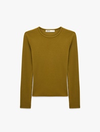 Modal Kumaş Slim Fit Bisiklet Yaka Uzun Kollu Tişört