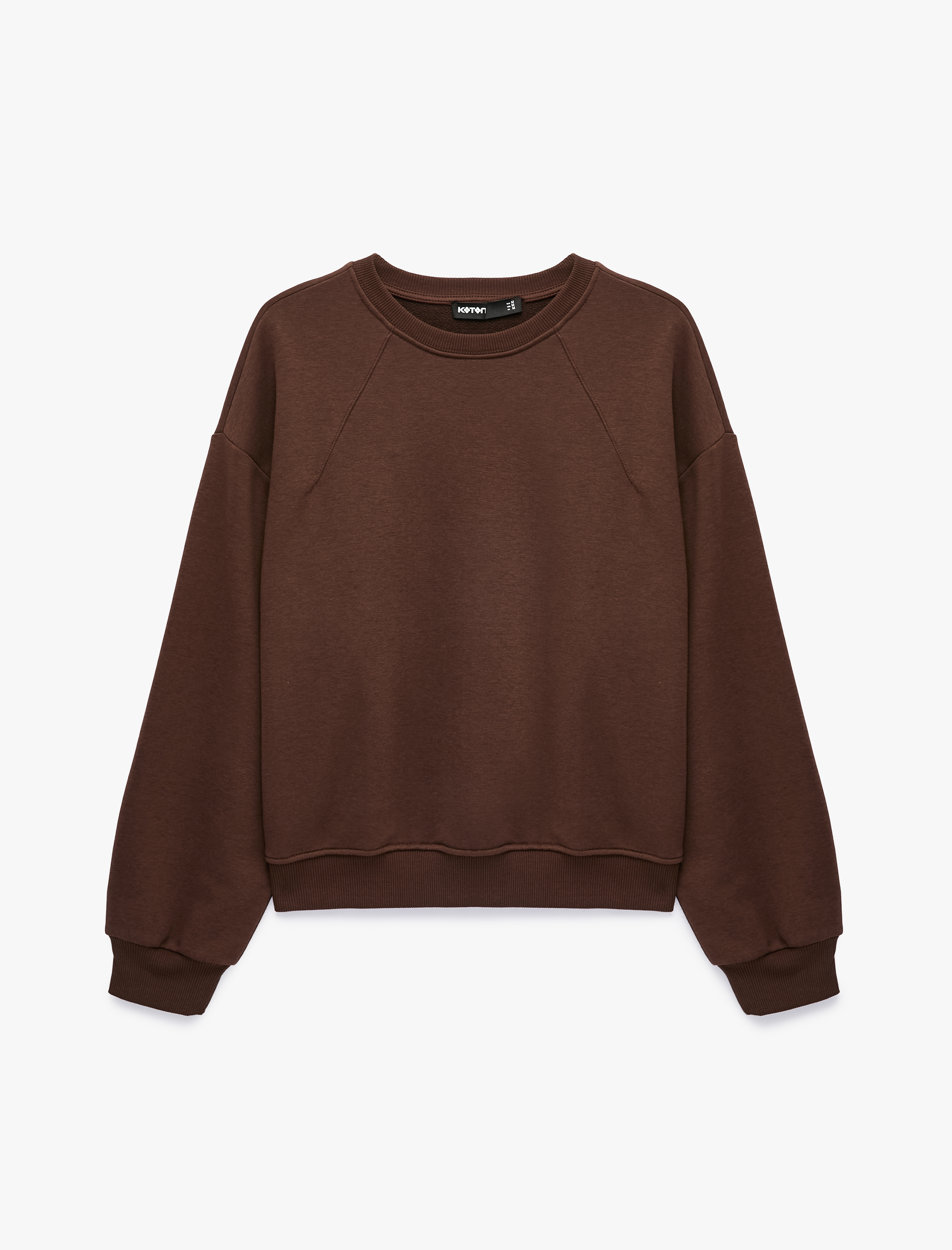   Regular Fit Uzun Kollu Şardonlu Bisiklet Yaka Basic Sweatshirt